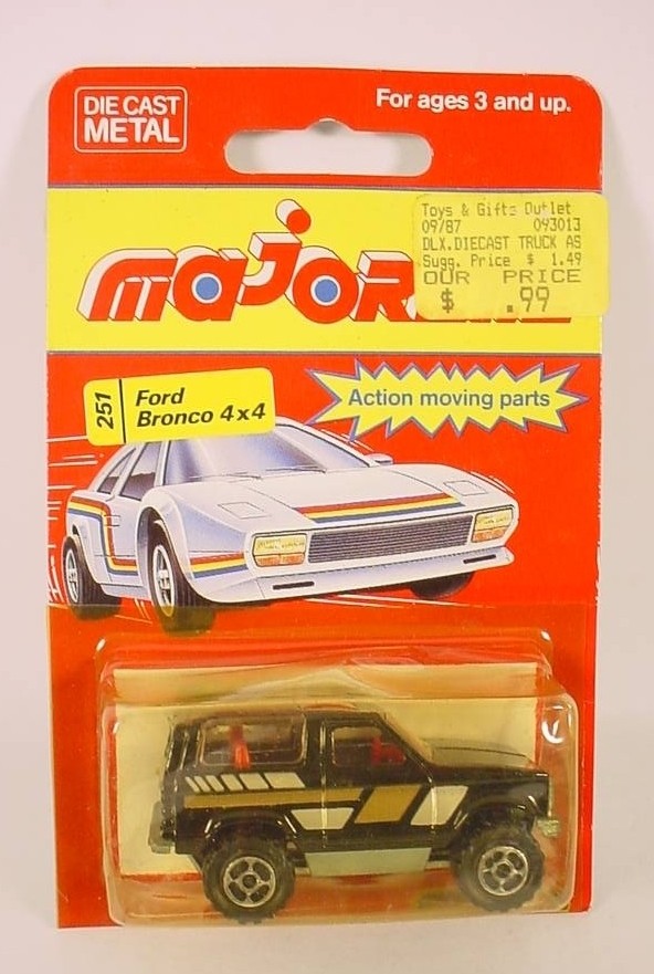 Majorette 200 Series Black Ford Bronco 4×4 # 251 1:56 France