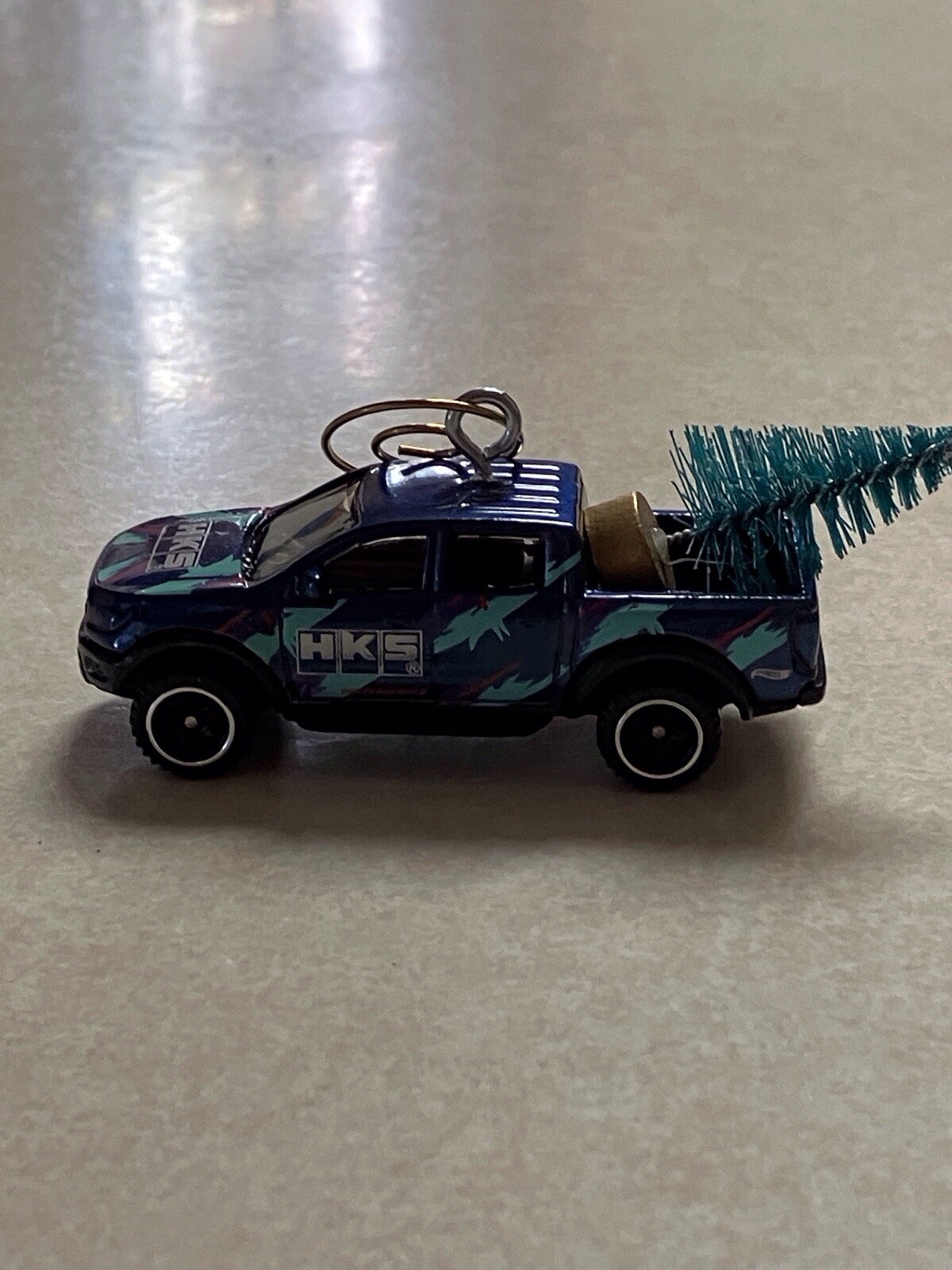 Custom ‘19 Ford Ranger Raptor Christmas Tree Ornament Diecast Hot Wheels Truck