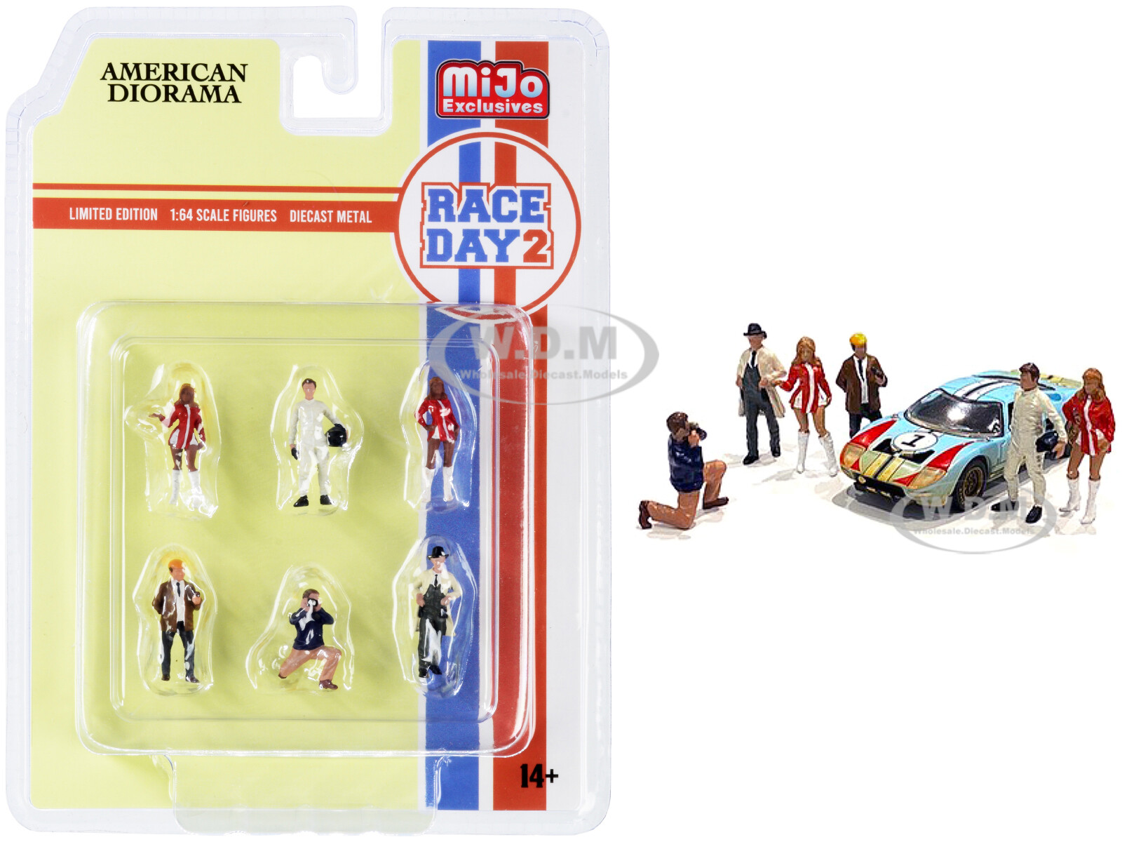 “RACE DAY 2” 6 PC DIECAST FIGURINE SET FOR 1/64 MODELS BY AMERICAN DIORAMA 76472