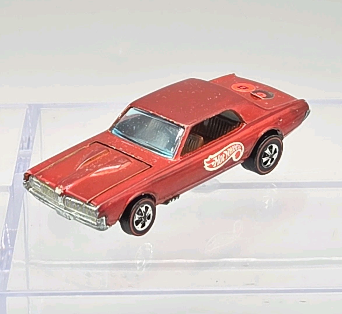 Hot Wheels Redline 1967 Orange Mercury Custom Cougar Brown Int Hong Kong