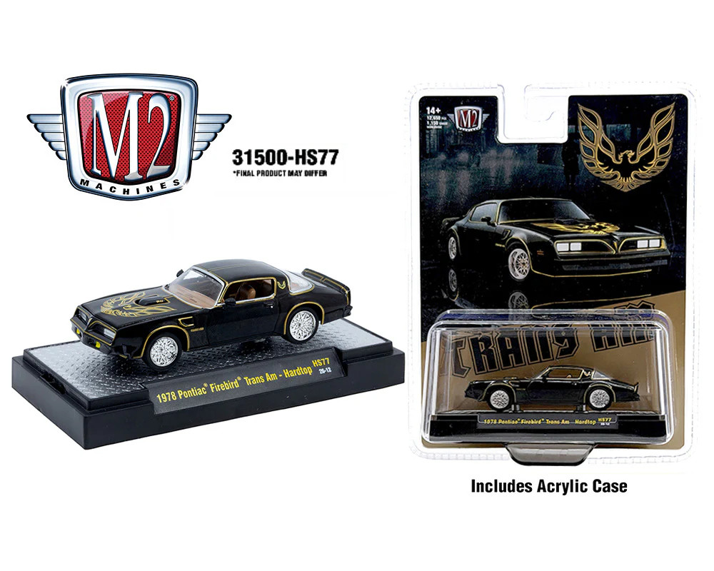 M2 Machines Black 1978 Pontiac Trans Am Firebird Hobby Exclusive HS77 26-12