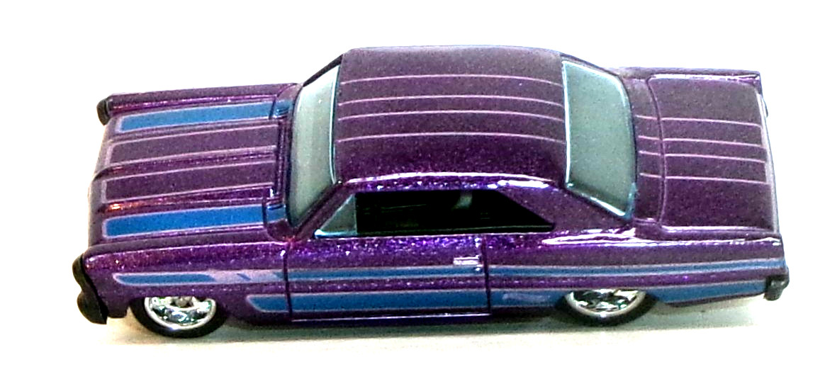LOOSE 2022 HOT WHEELS 1:64 PURPLE ’66 CHEVY NOVA WHEEL SWAP REAL RIDERS