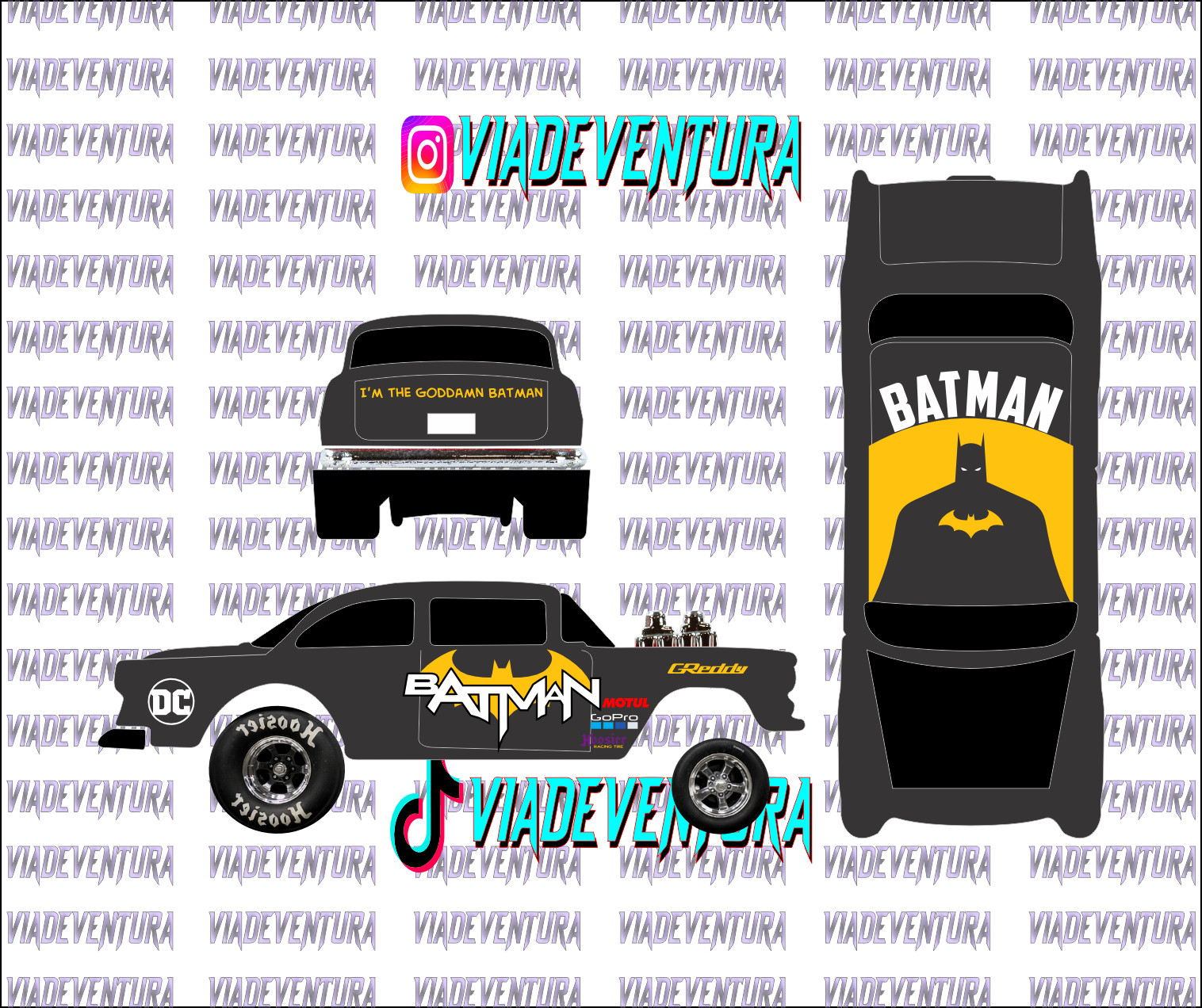 Batman 1/64 55 Gasser WHITE TONER Universal Waterslide Decal for Hot