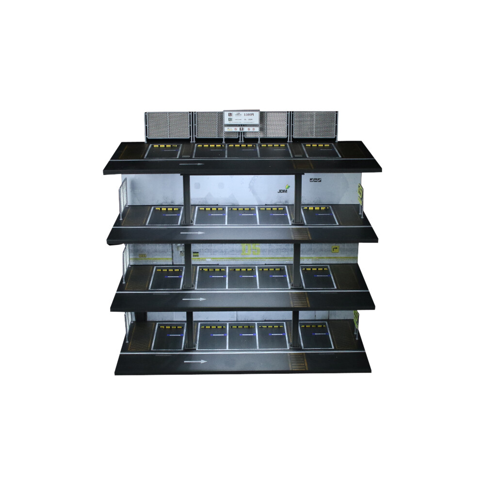 Diorama 1/64 Diecast Car Garage Model LED Street Parking Lots Buildings Scene US