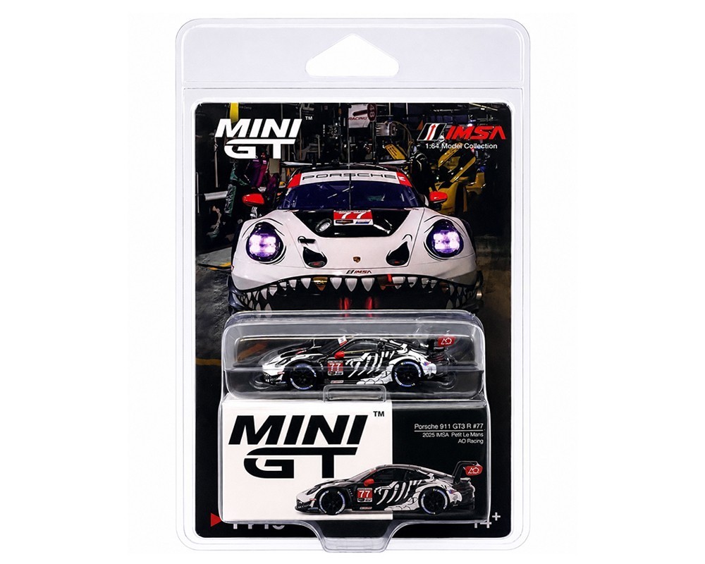Mini Gt #1143 Porsche 911 Gt3 R #77 Ao Racing 2025 Imsa Petit Le Mans