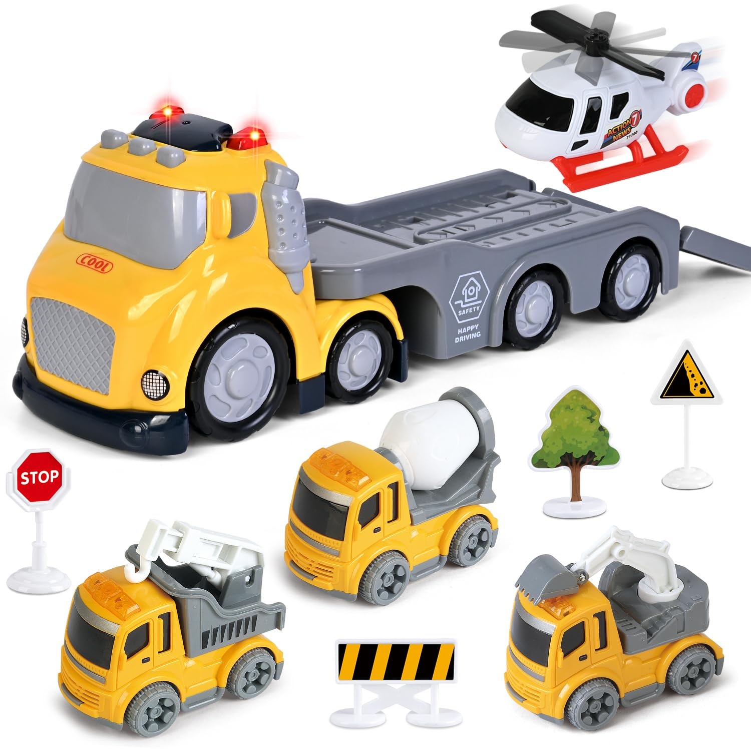 Toddlers Truck Toys,Boy Toys Gifts for 1 2 3 Years Old,5 in 1 Construction Tr…