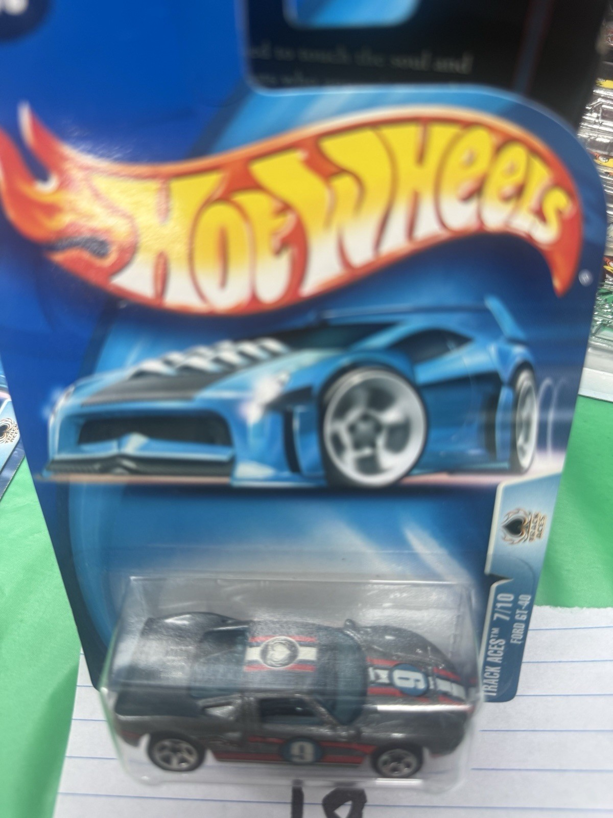 2003 Hot Wheels #176 Track Aces 7/10 FORD GT-40 Gray w/Chrome 5 Spoke Wheels