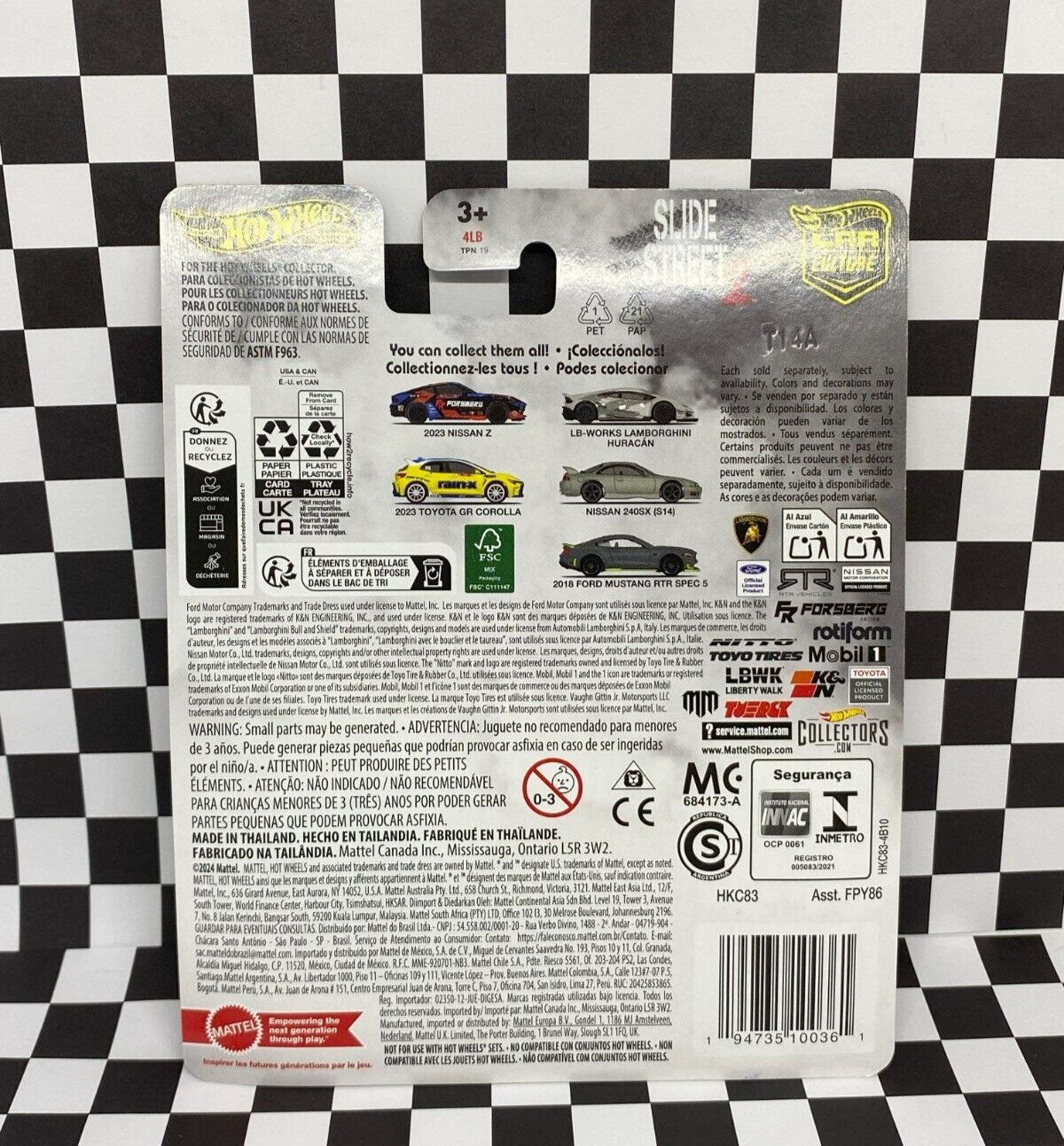 Hot Wheels 2024 Car Culture Slide Street 2 Gray Nissan 240SX S14 1/64