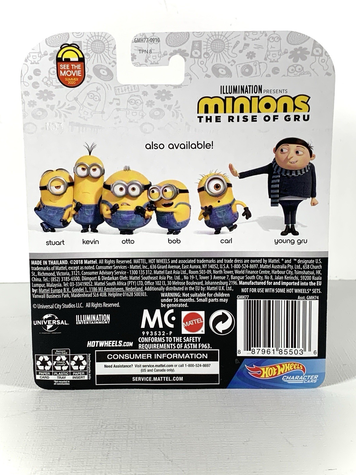 PURE-GOLD: Otto from Minions, Gold Coin Lorry Truck, Hot Wheels, 1:64, 3+, NEW