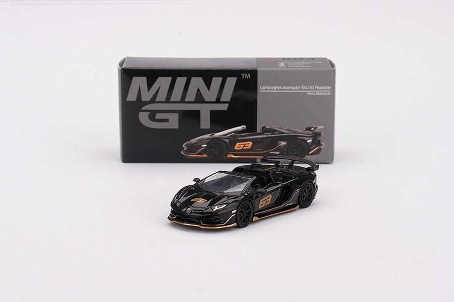 Mini GT 1:64 Lamborghini Aventador SVJ 63 Roadster Nero Aldebaran MGT00803-2I