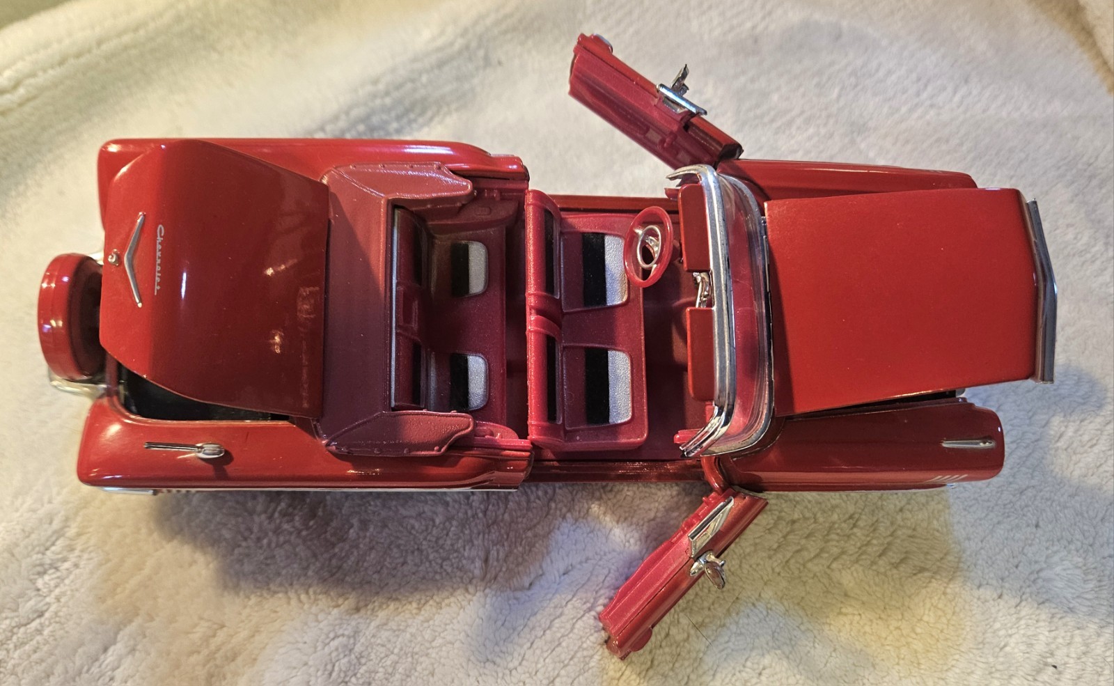 1958 Chevy Impala Convertible 1:24 Red NO BOX Diecast Vintage Car