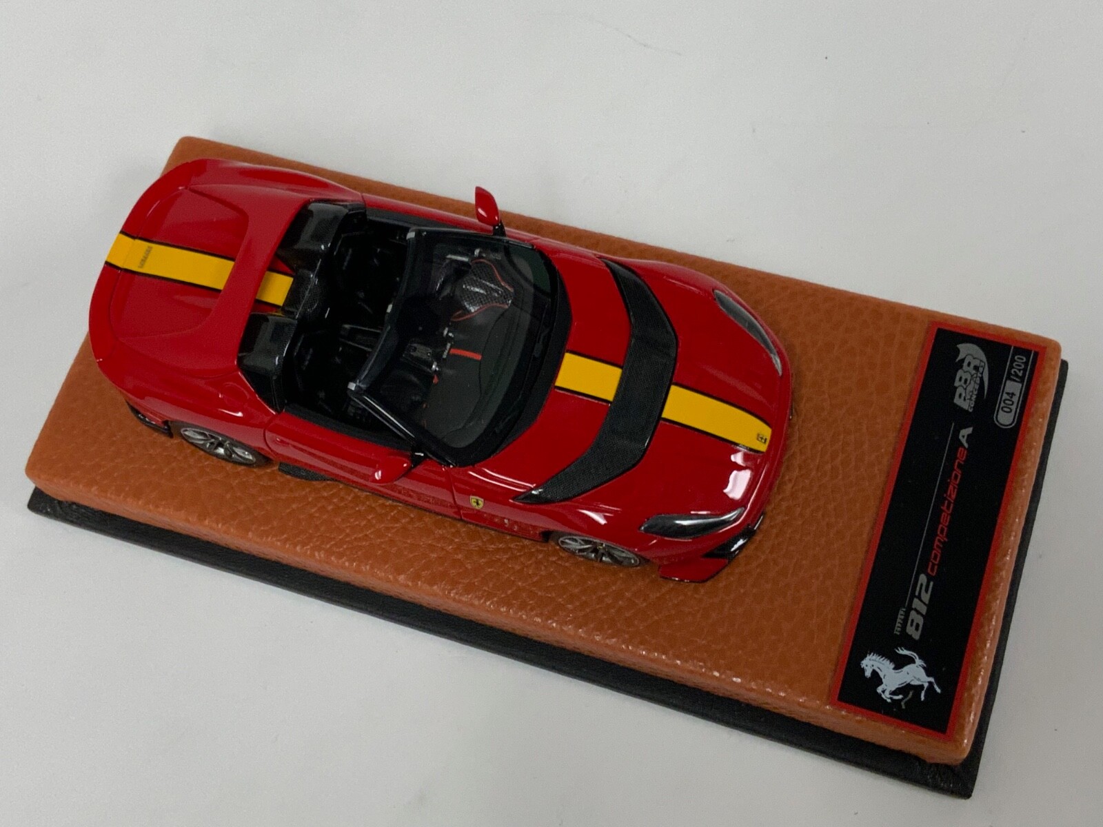 1/43 BBR Ferrari 812 competizione A Rosso Corsa Red Leather Base BBRC263C