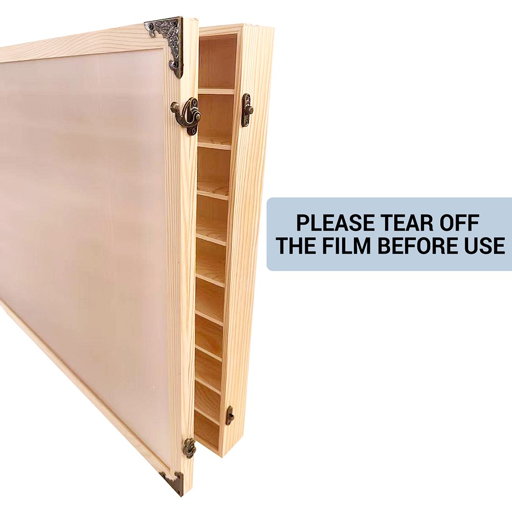 Wooden Display Case for 1/64 Scale Diecast Car Toy 40/60 Grid Storage Shelf