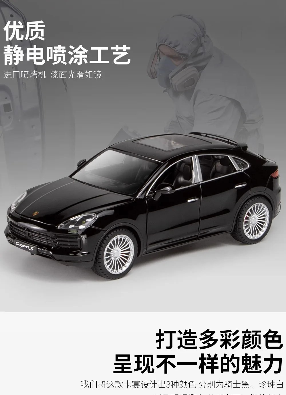 1:24 Porsche Cayenne S Classic Alloy Diecast Car Model Sound Light Collectible