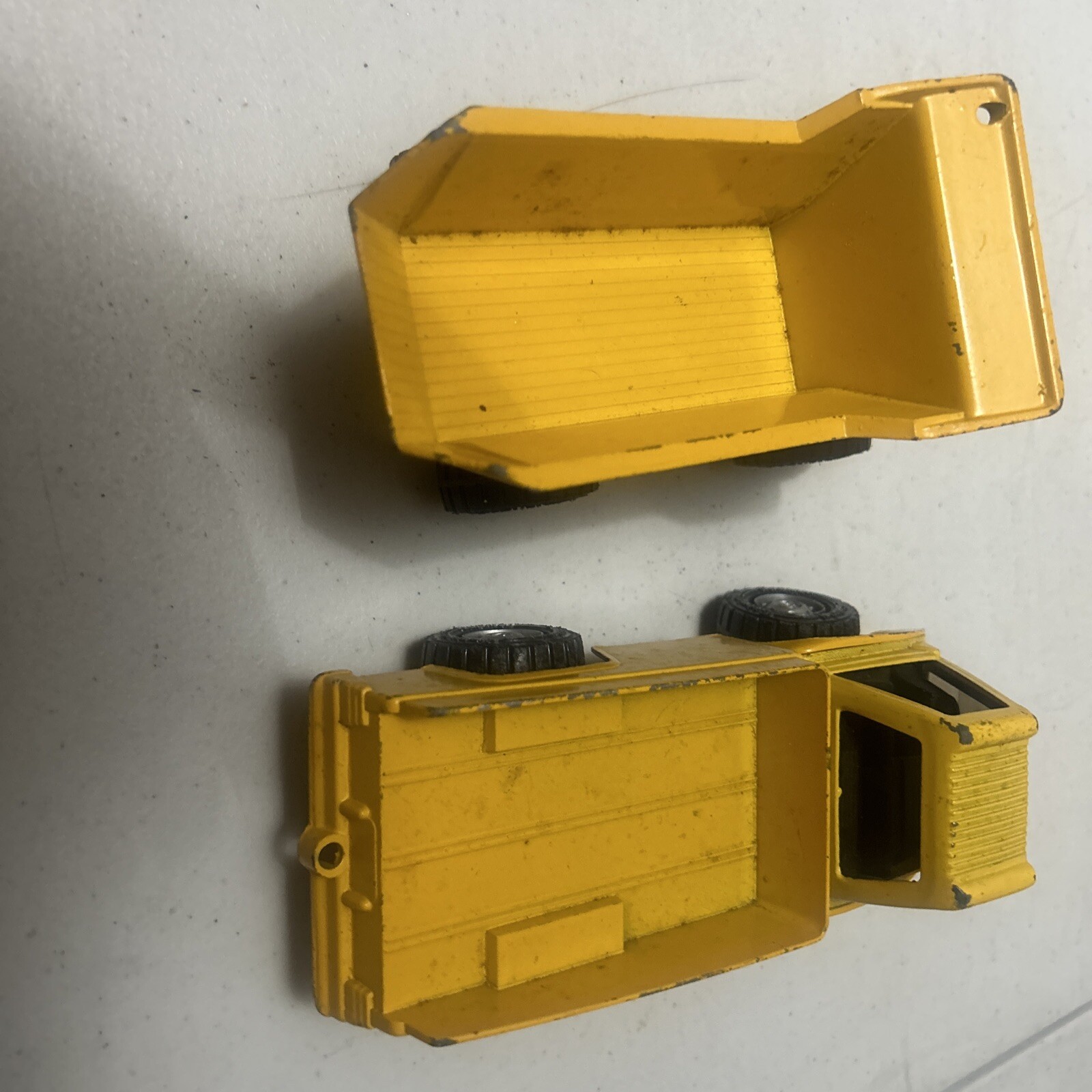 Vintage Gabriel Yellow pressed steel commercial trucks