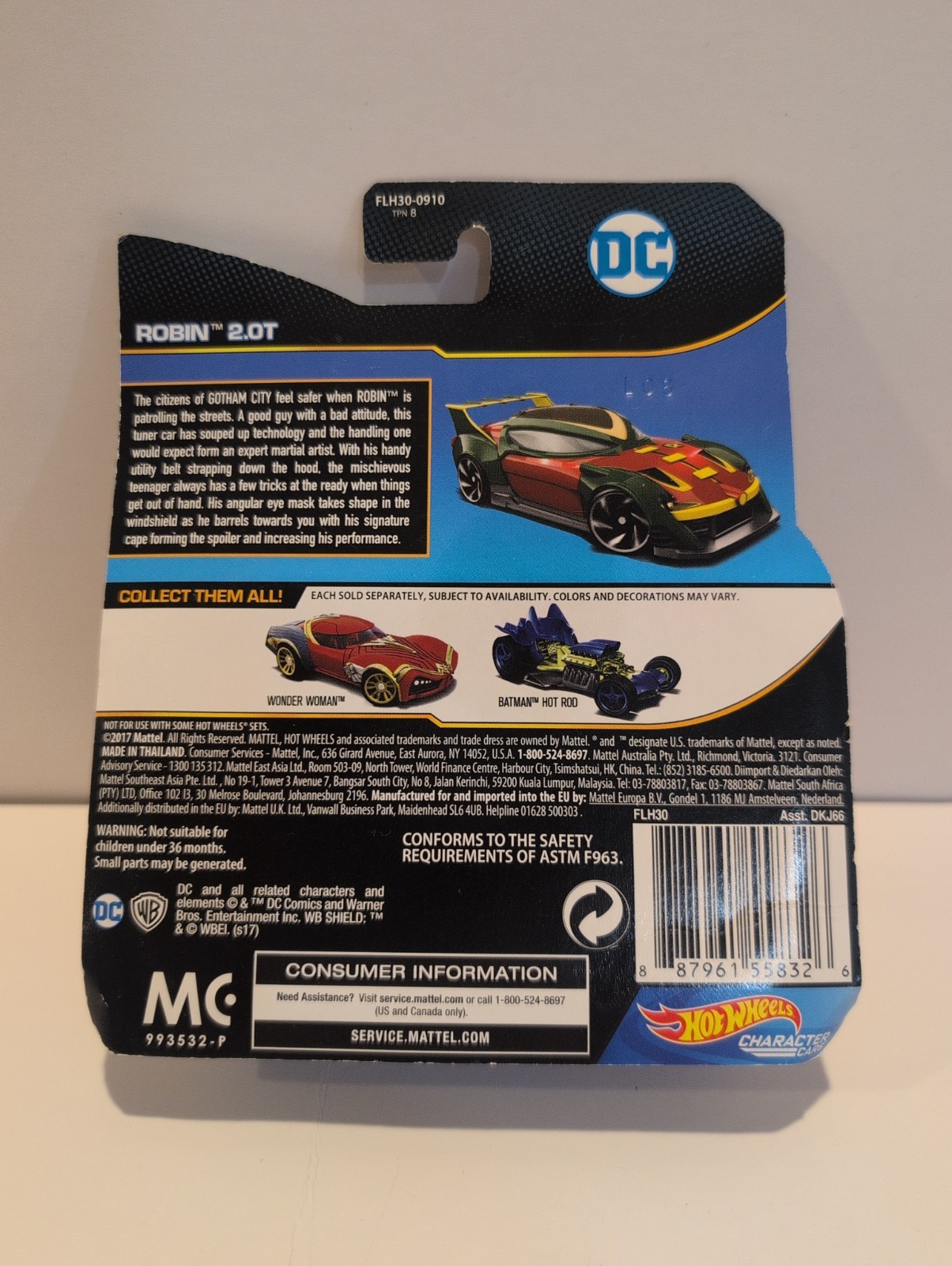 Hot Wheels Character Cars DC ROBIN 2.0T FIRST APPEARENCE FLH30