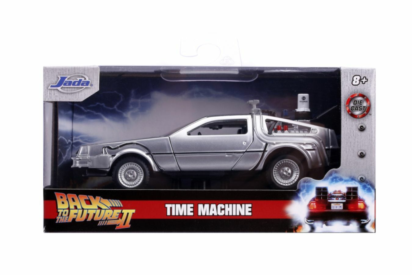 Back to the Future 2, DeLorean DMC Time Machine, Diecast Model Car, 5.25”, 1:32
