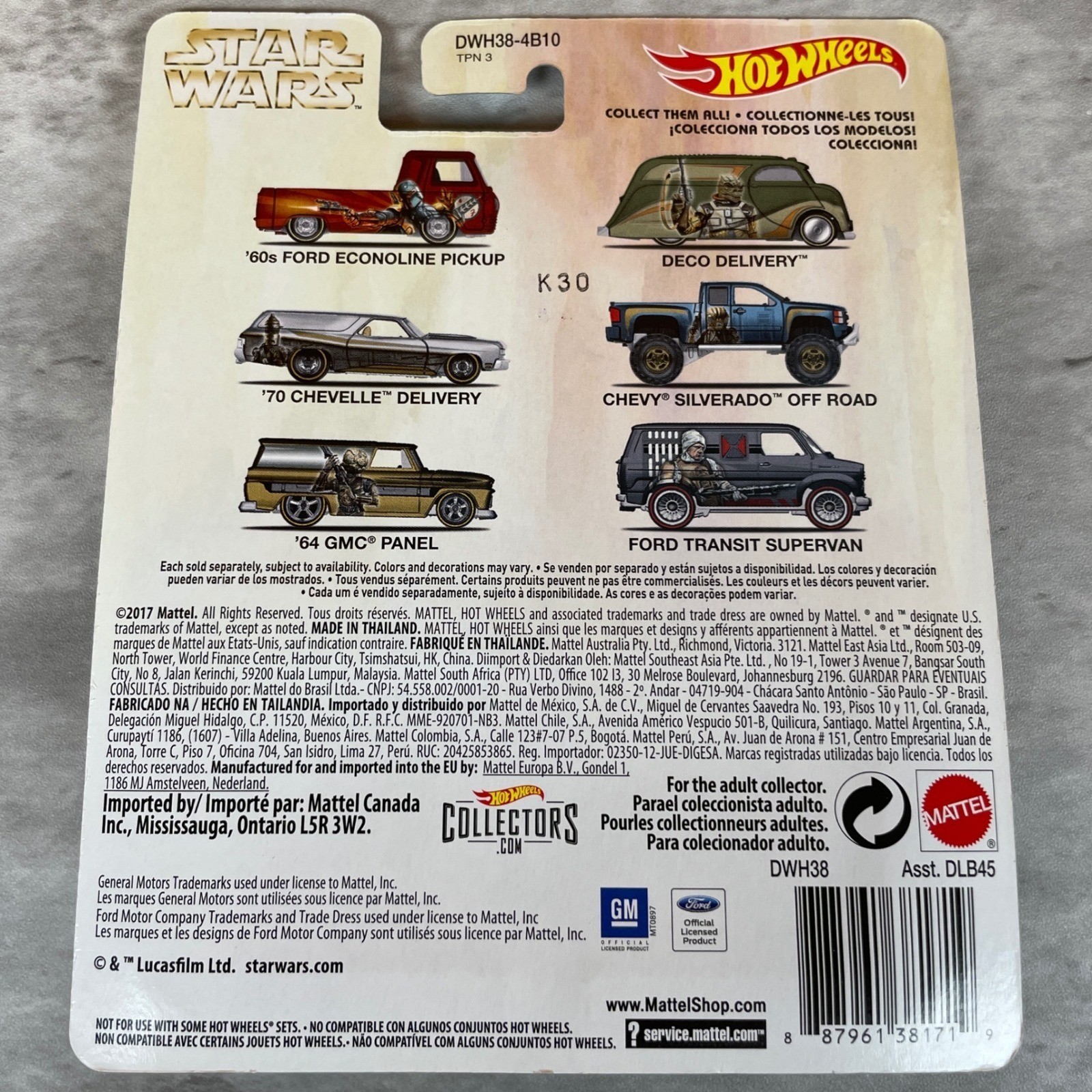 Hot Wheels Star Wars Bounty Hunter Series Complete Set of 6 Real Riders Diecast
