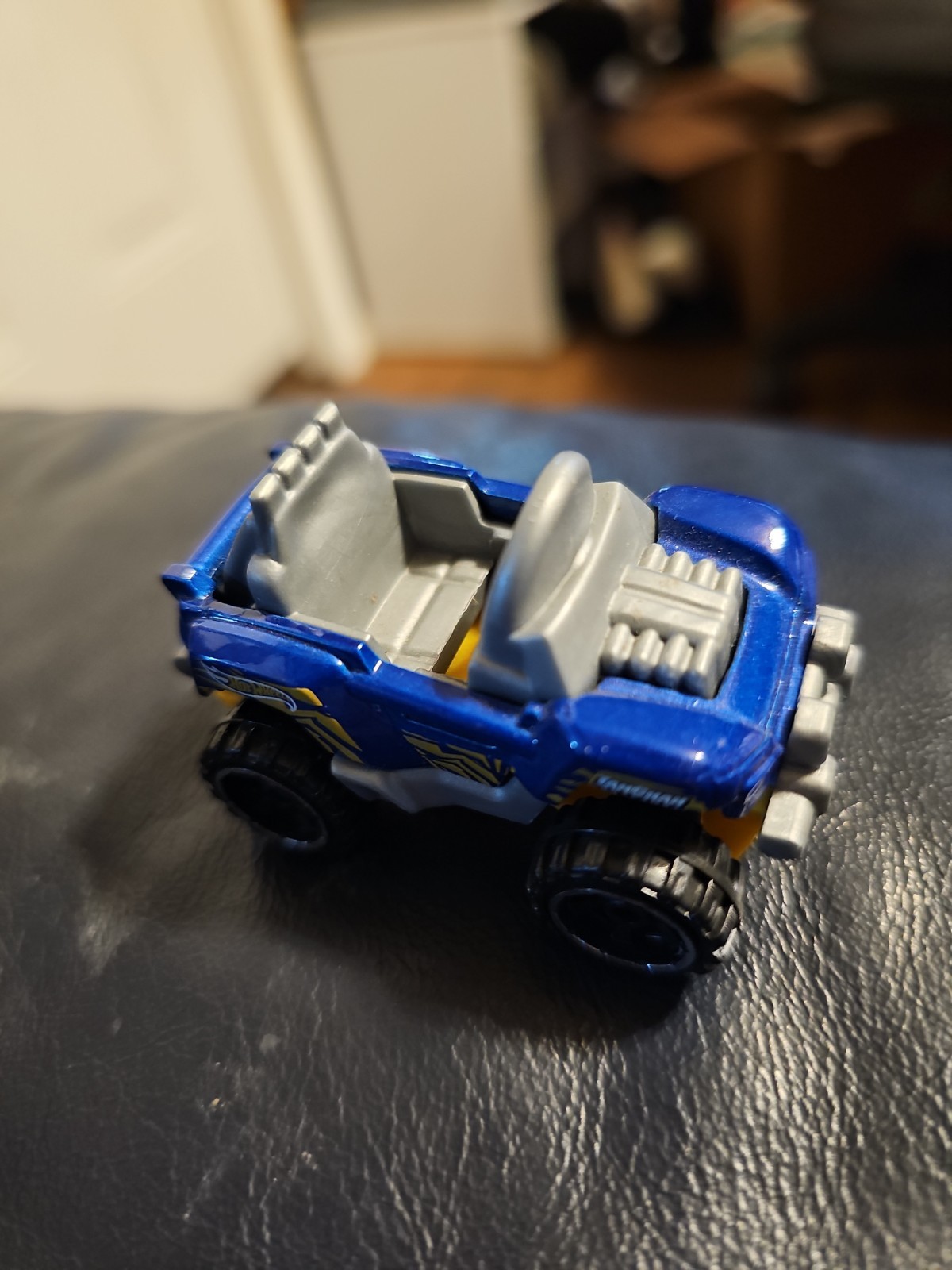 Hot Wheels 2017 Mattel Bugzilla Blue and Yellow Open top Jeep Car