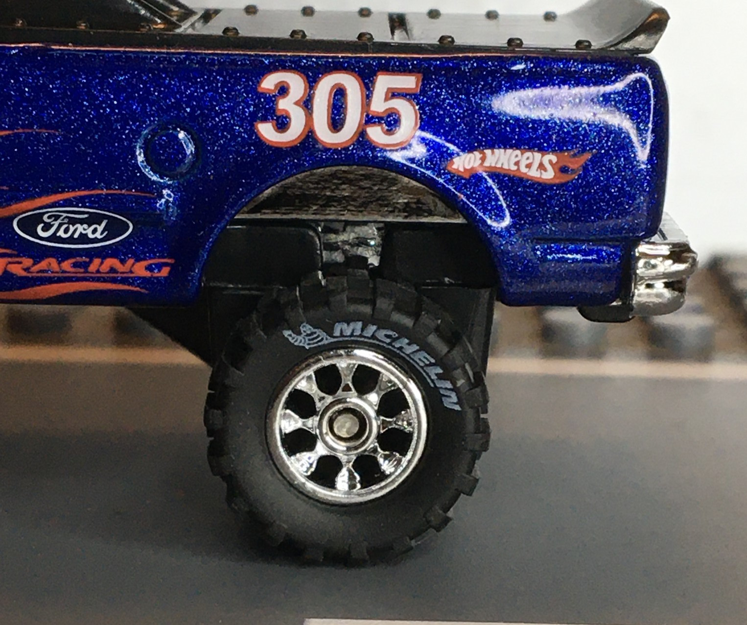Hot Wheels Team Ford Racing F-150 Pickup CUSTOM Super Real Riders Wheel Swap