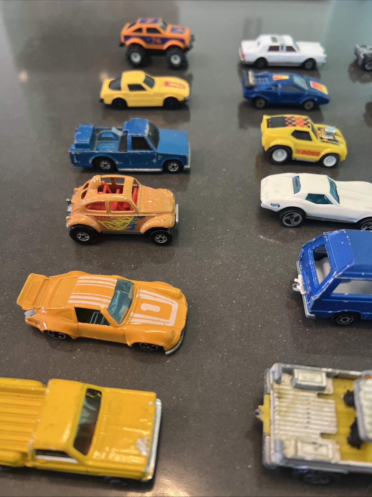 Lot Of 24 Diecast & Plastic Vintage Cars Trucks Mixed Brands See Description