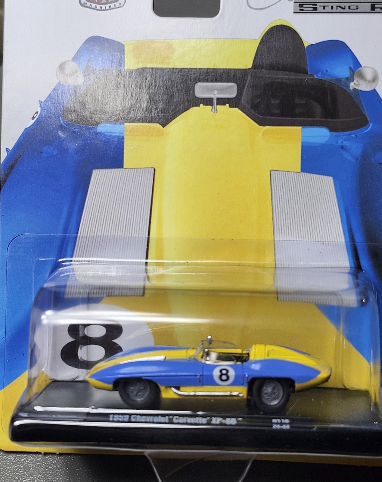 1959 Chevrolet Corvette XP-86 in Blue and Yellow : M2 Machines 1:64 : R116 24-44