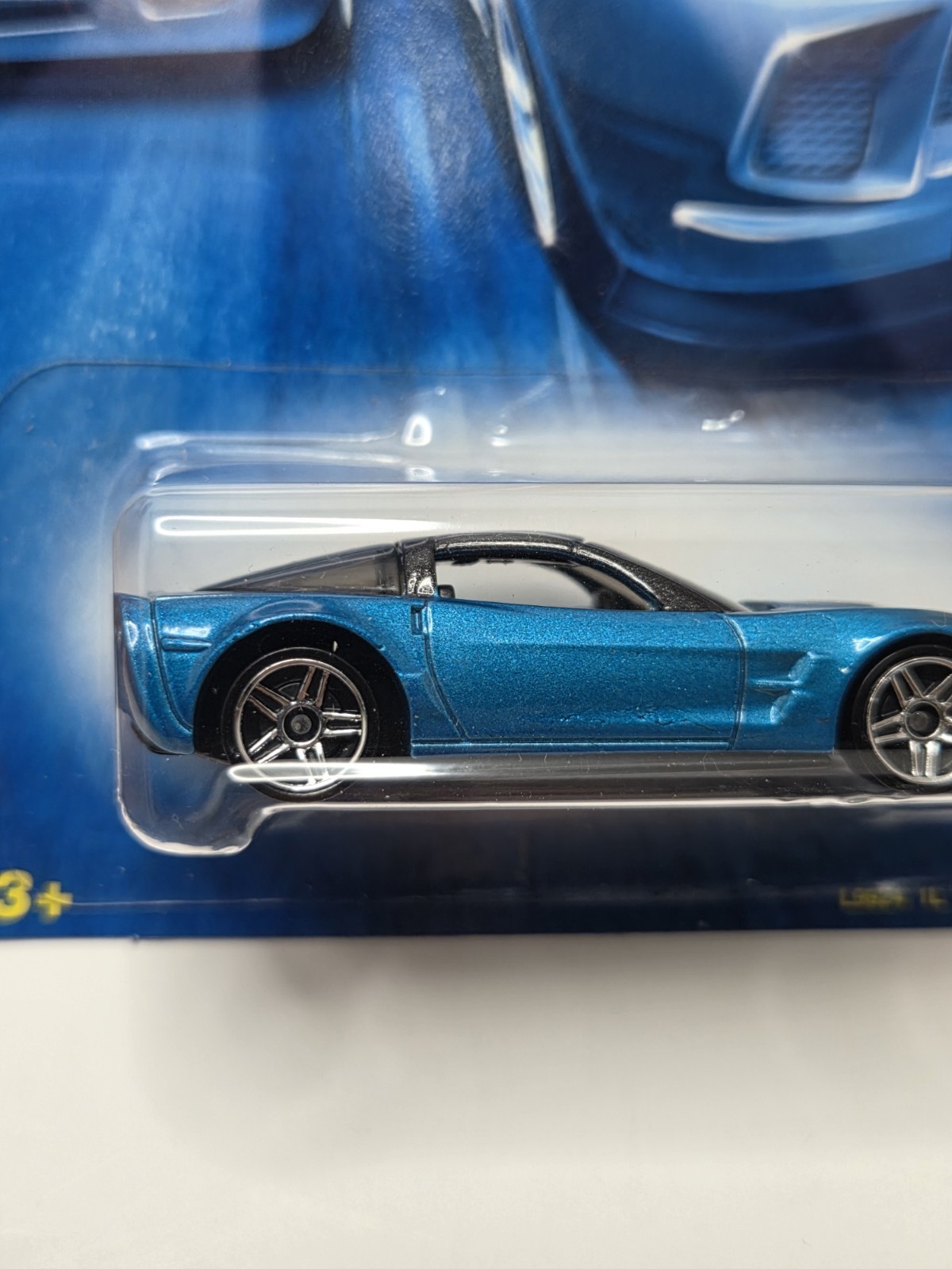 2008 Hot Wheels ERROR ‘09 Corvette ZR1 Blue Variant Y5 Wheel ERROR