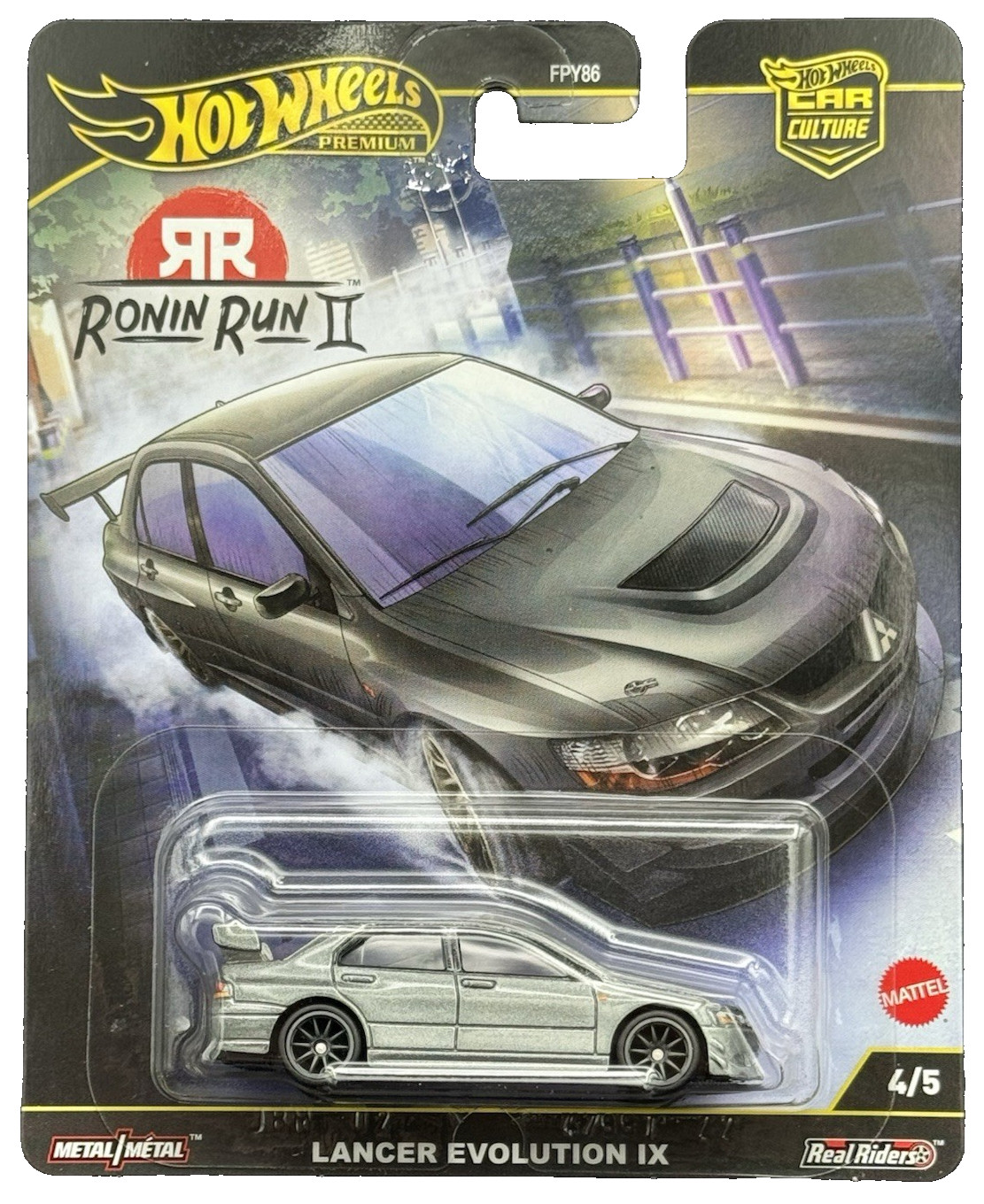 Hot Wheels Premium 2025 Ronin Run II 4/5 Silver Lancer Evolution IX