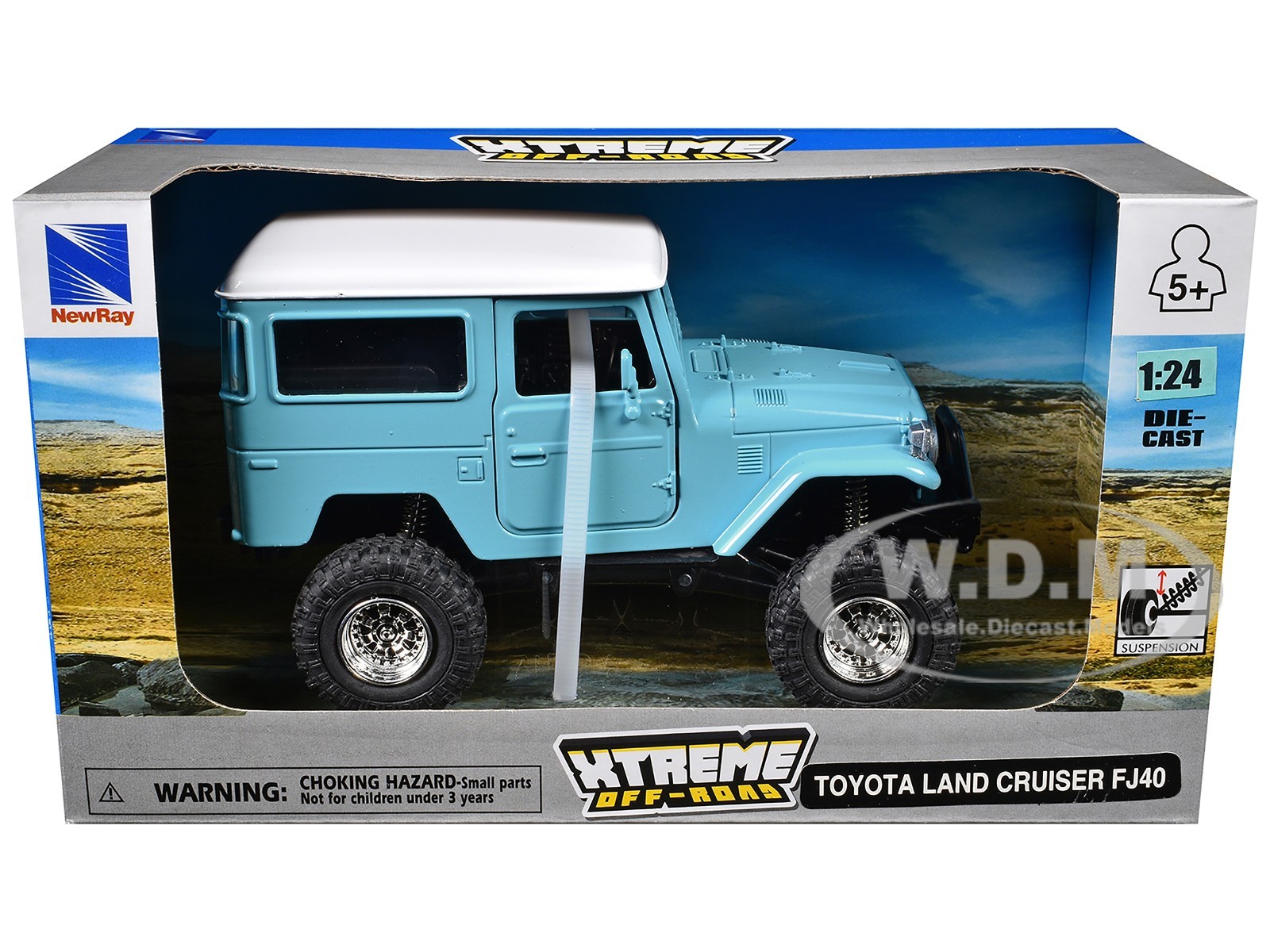 TOYOTA LAND CRUISER FJ40 OFF ROAD LIGHT BLUE 1/24 DIECAST CAR BY NEW RAY 71526