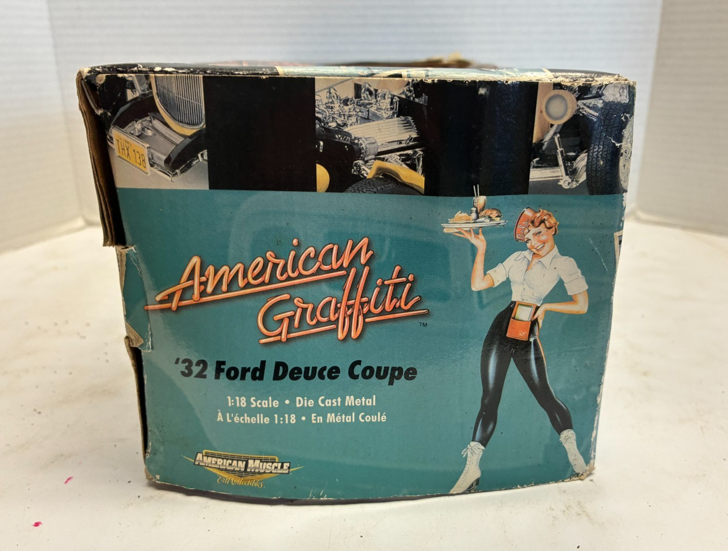 D3 ERTL American Graffiti Die Cast ’32 Ford Deuce Coupe 1:18 Scale Original Box
