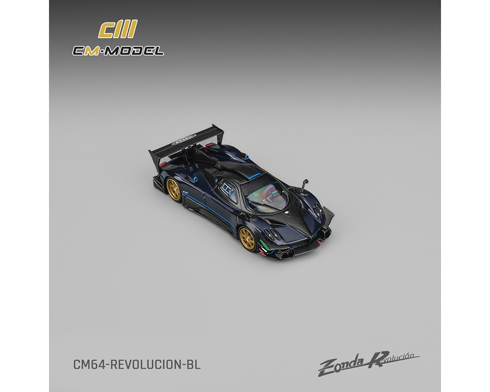 CM Model Pagani Zonda Revlucion Metallic blue with Carbon Fiber 1/64