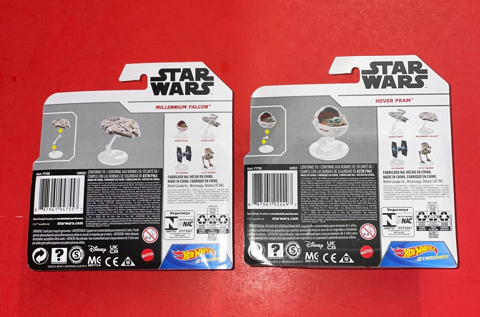 HOT WHEELS STAR WARS MADALORIAN CHILD HOVER PRAM & MILLENNIUM FALCON Disney