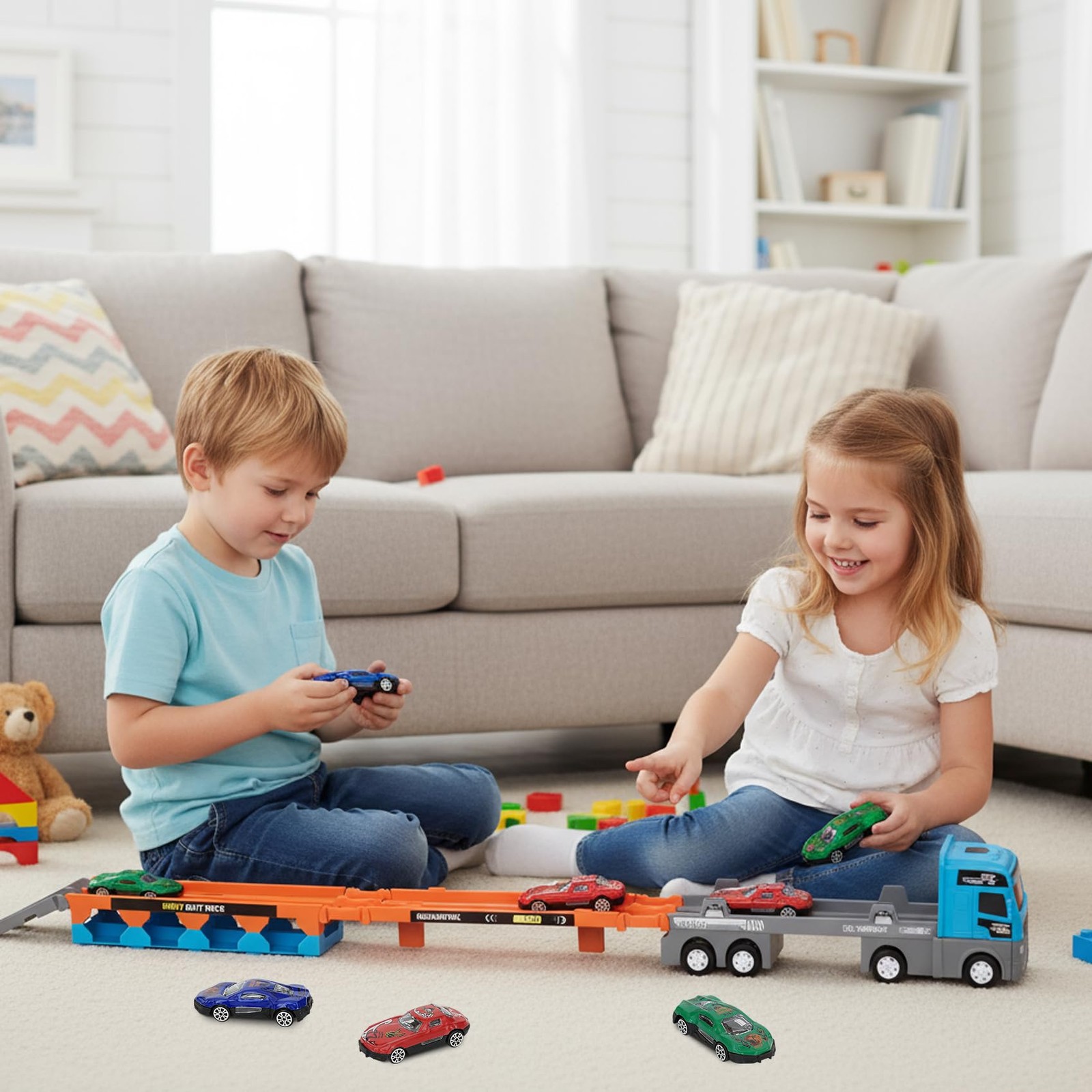 2-in-1 Race Truck Car Toys for 3-8 Years Old Boys Girls, Trucks for Toddlers …