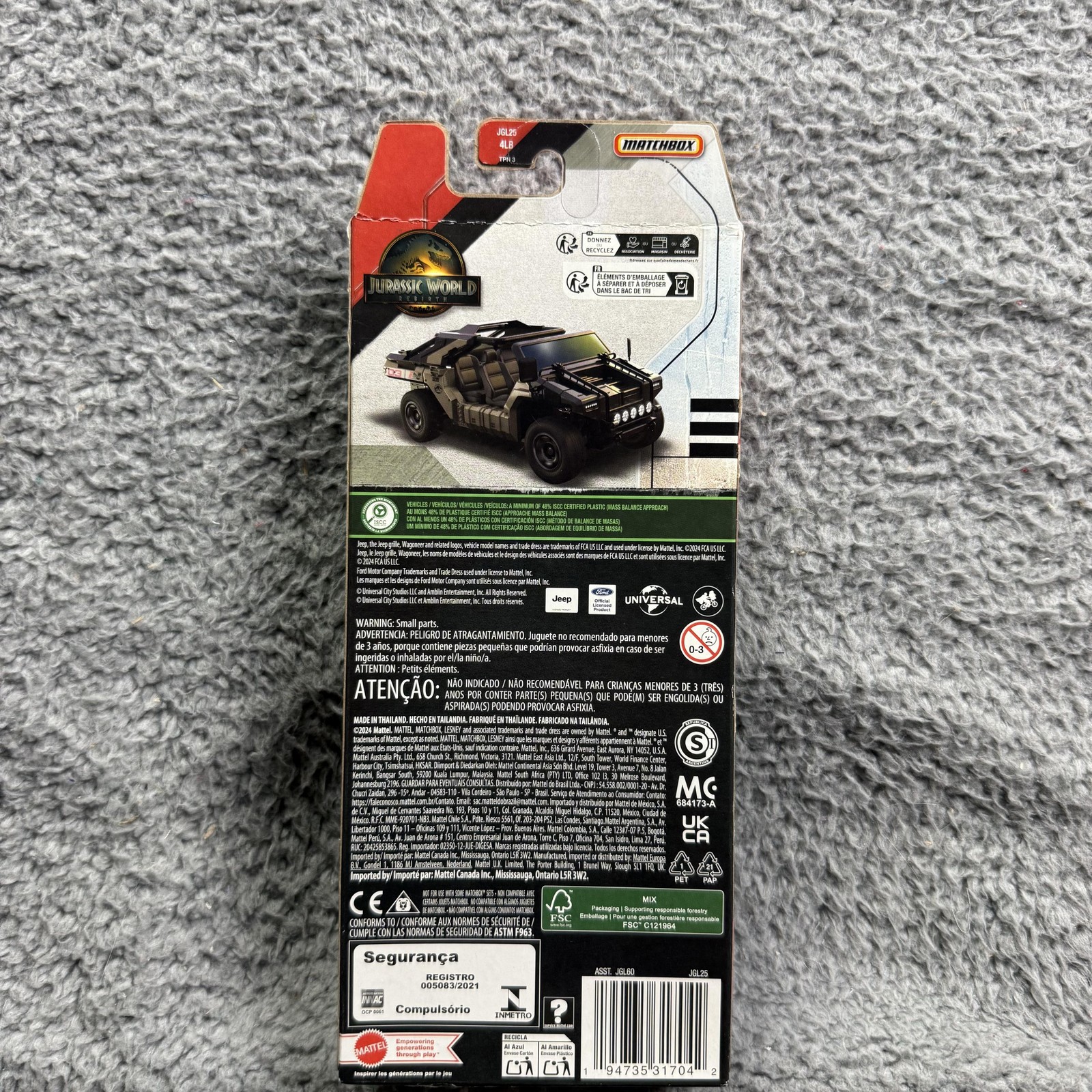 Matchbox Jurassic World Rebirth Jeep 1:64 Die-Cast 5 Pack Toy New Sealed