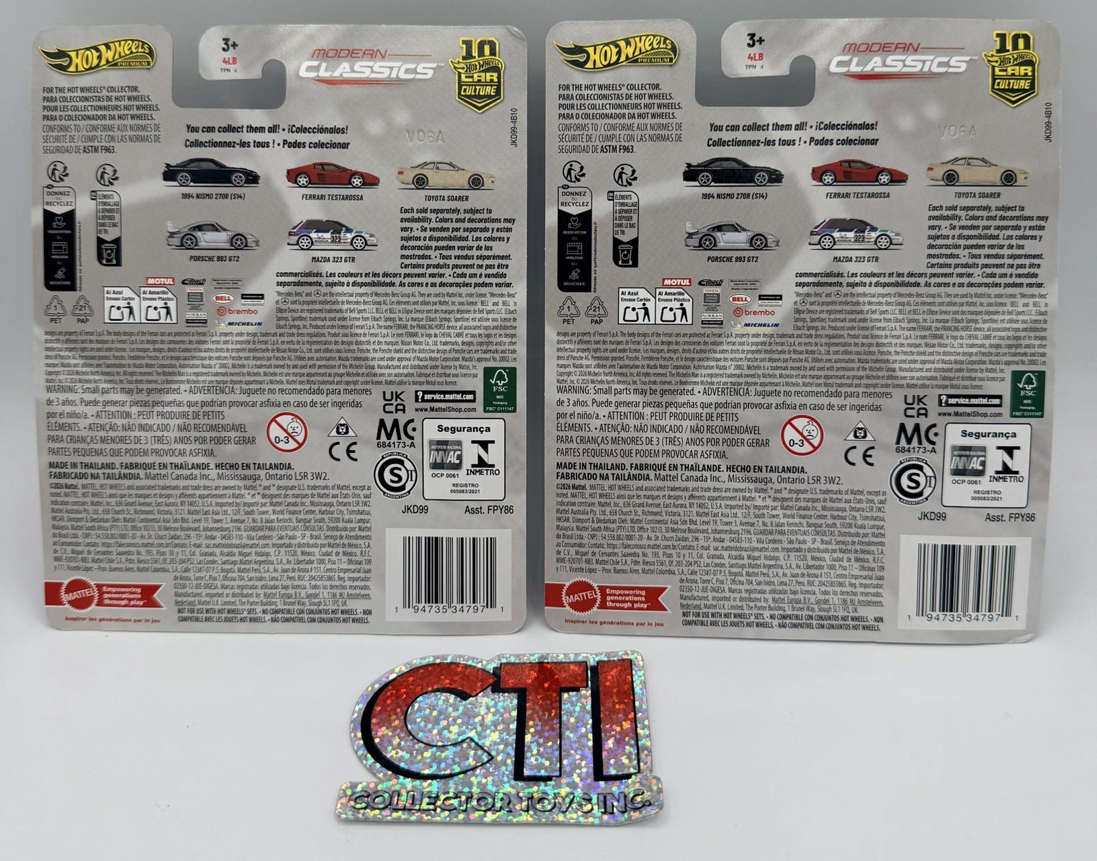 2026 MATTEL HOT WHEELS PREMIUM MODERN CLASSICS 1994 NISMO 270R (S14) – LOT OF 2