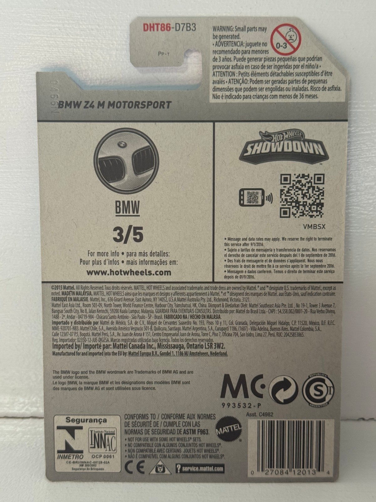 2016 HOT WHEELS SUPER TREASURE HUNT 3/5 BMW Z4 M MOTORSPORT 1:64