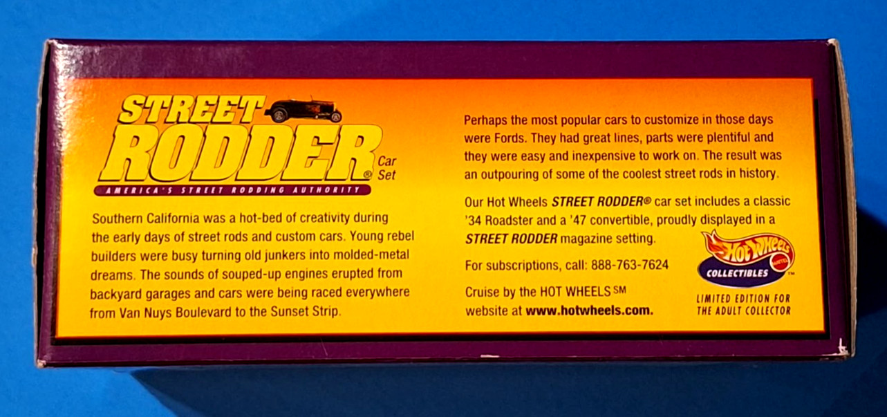 1998 Hot Wheels Collectibles Hot Rod Series 1 Street Rodder Car Set Ltd. #A2539