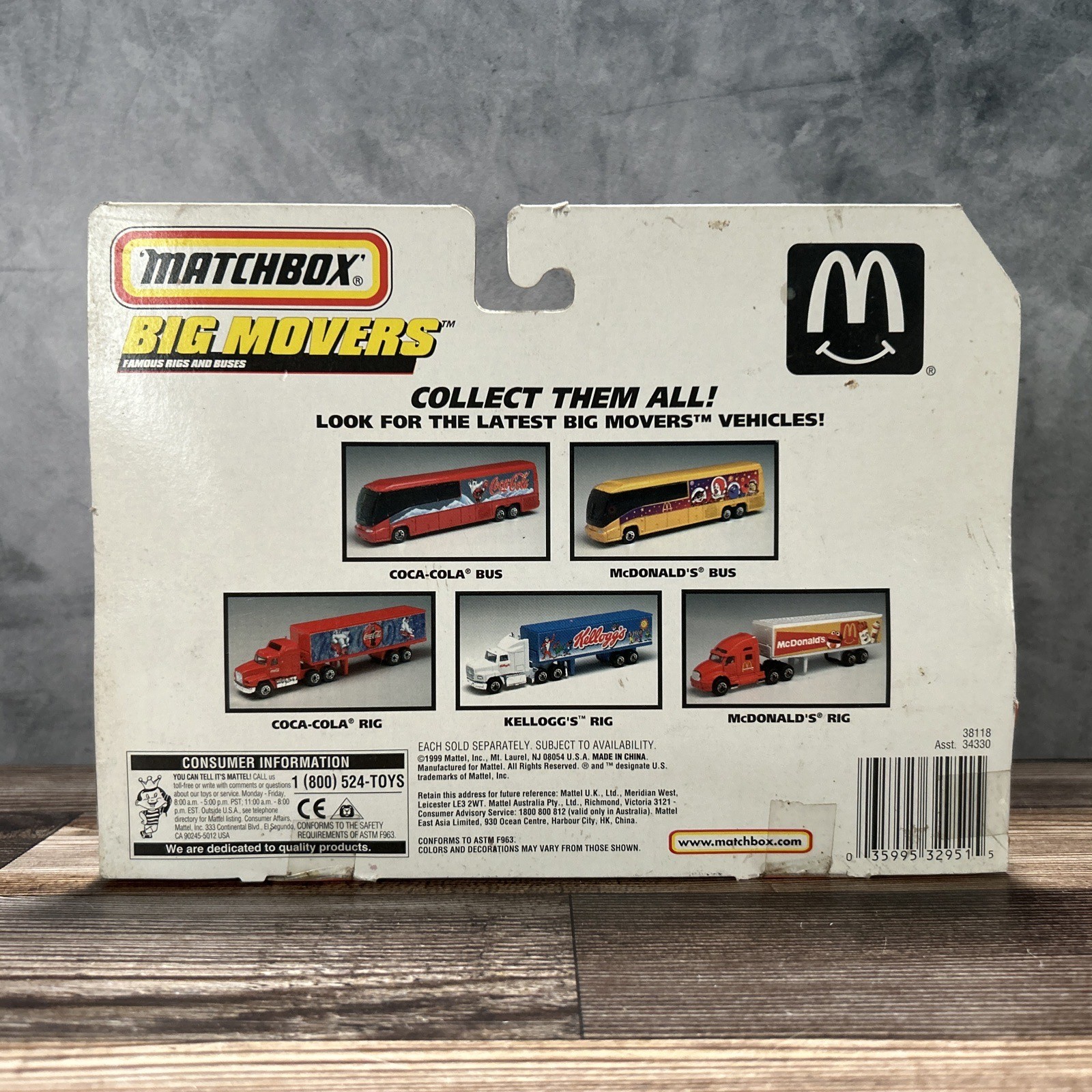 Vintage 1999 Mathbox Big Movers McDonalds Tractor Trailer Semi Truck NIP Mattel