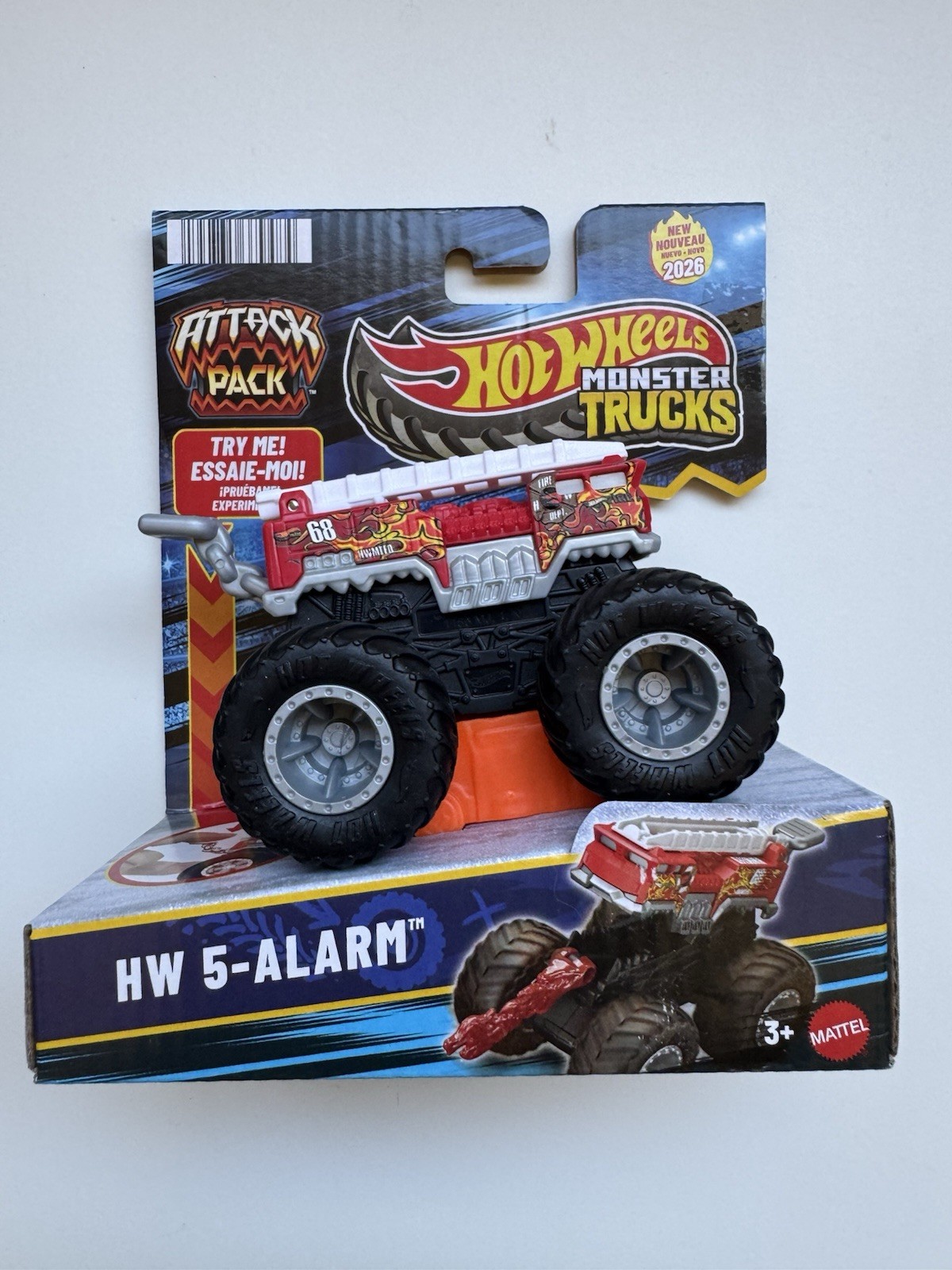 Hot Wheels Monster Trucks Attack Pack HW 5-Alarm 2026 Fire Truck New