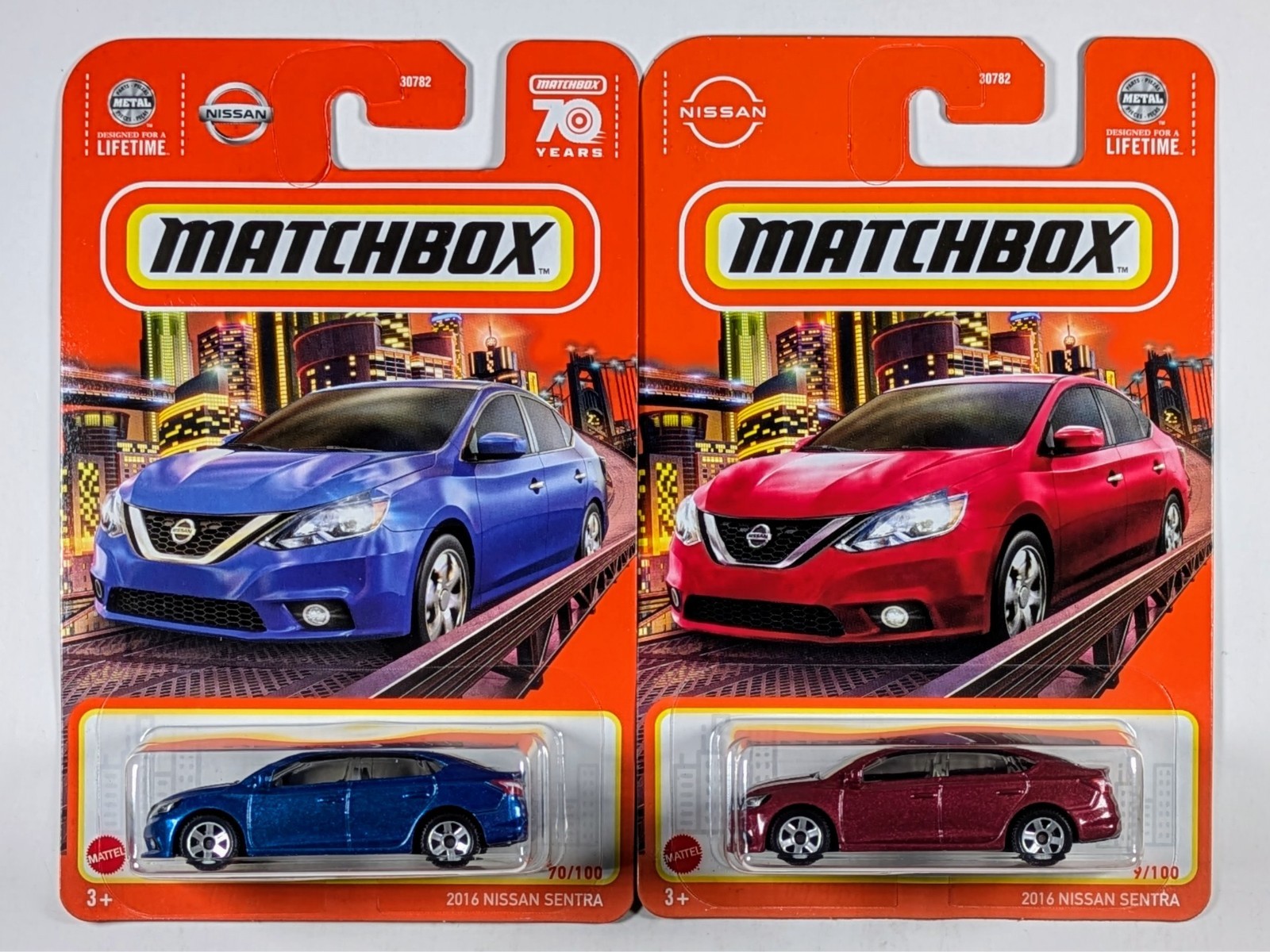 Matchbox / 2016 Nissan Sentra / Set of 3 / Blue Red Black