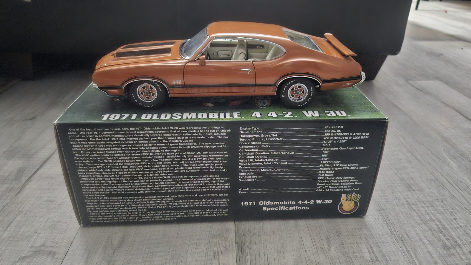 Exact Detail 1/18 1971 Oldsmobile 442 W30 Bittersweet Orange