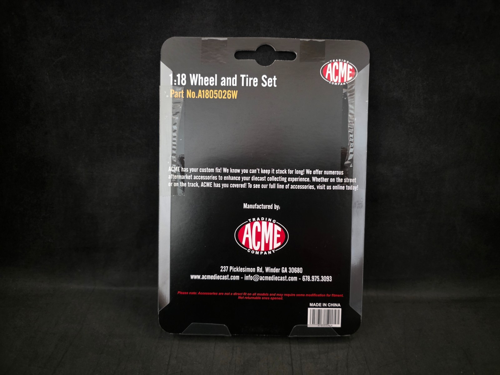 ACME 1:18 Scale Hot Rod Wheel and Tire Set – A1805026W