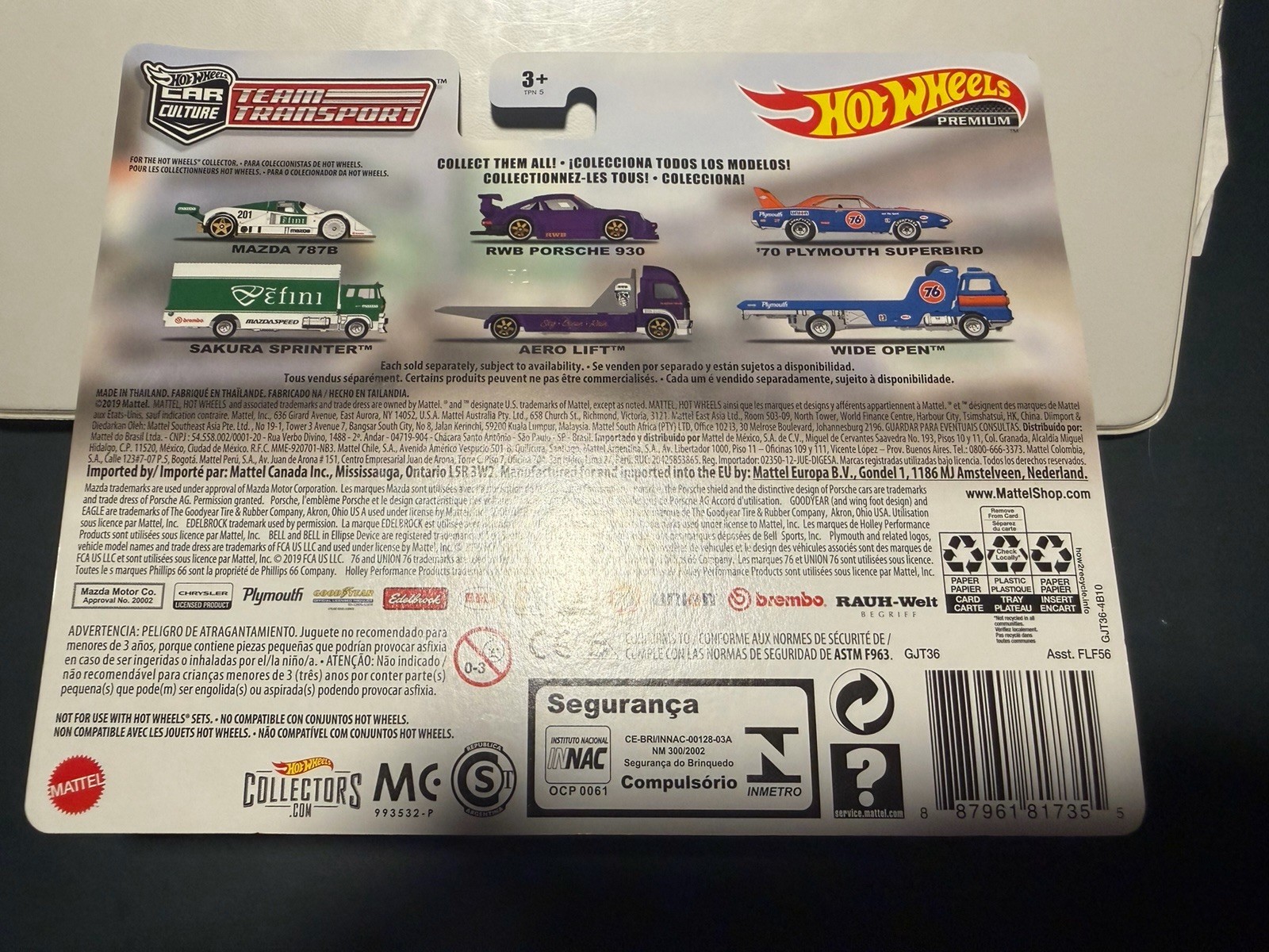 Hot Wheels Car Culture Team Transport Porsche 930 Aero Lift Mazda 787B Lot Of 3