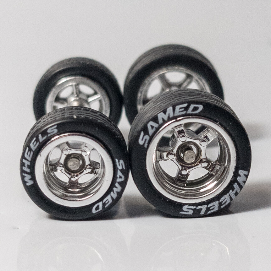Gasser/Muscle Car – Lettered Chrome Rim – 10mm/12mm for Hot Wheels