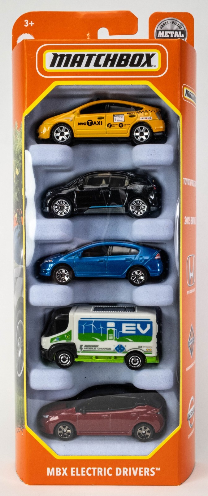 2022 Matchbox MBX Electric Drivers 5-Pack | Toyota | BMW | Honda | Nissan | FSB