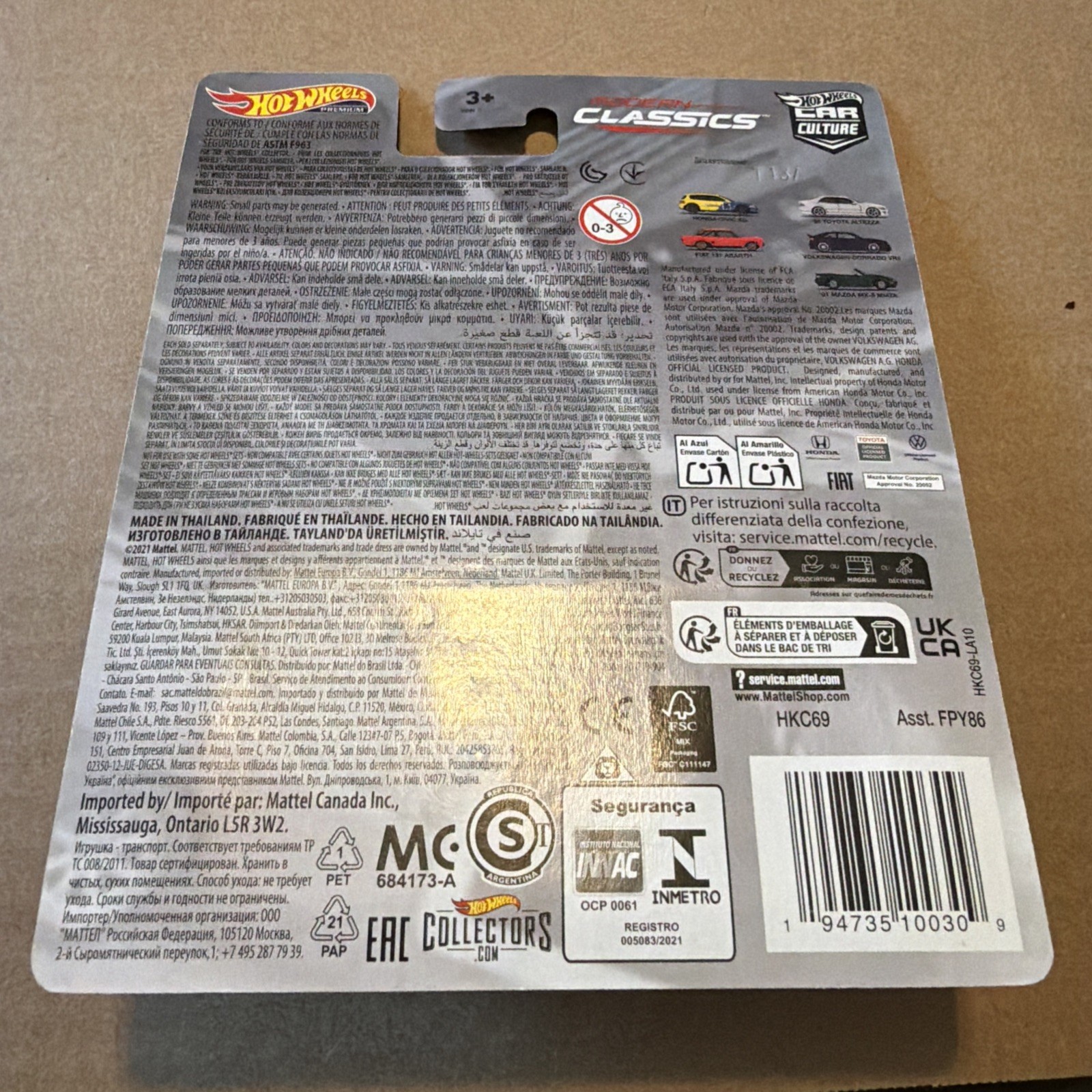 Hot Wheels Premium Modern Classics 0/5 ’98 Toyota Altezza Chase & Reg 2 Car Lot