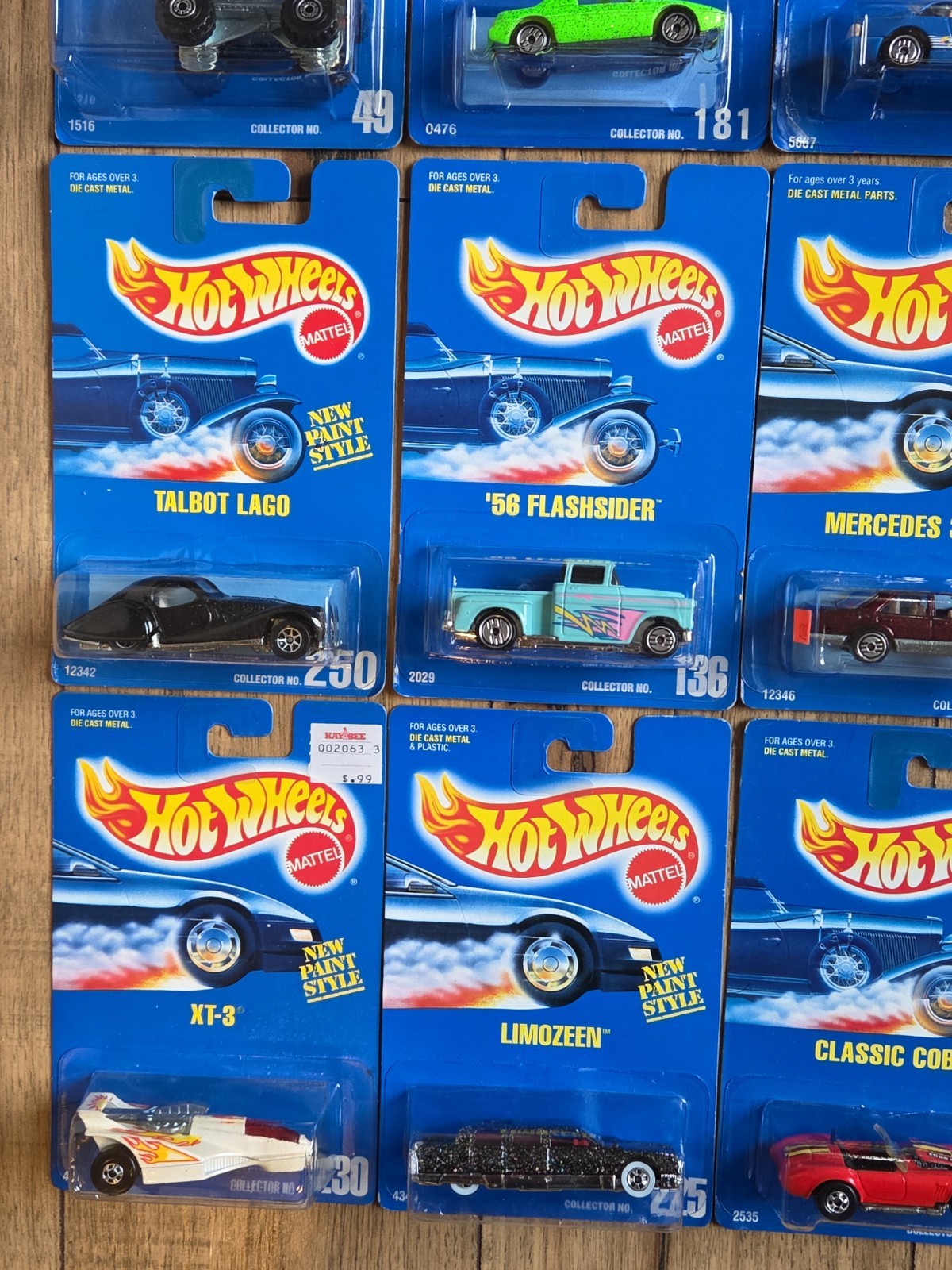 Hot Wheels Lot Of 15 Blue Cards, Pontiac, BMW, Olds, Cobra, Chevy, Mazda, 380SEL