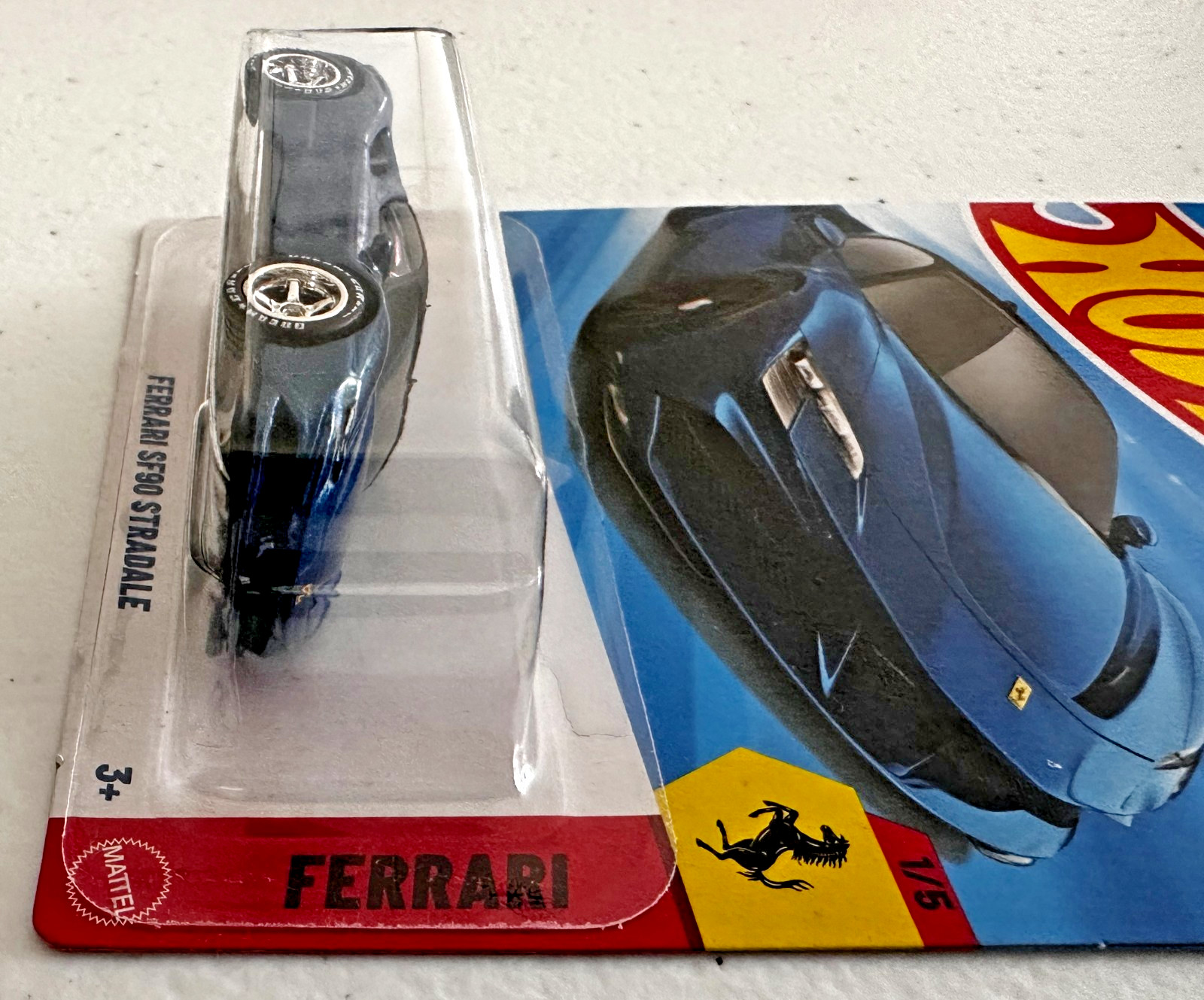 2026 Hot Wheels Basic Series Ferrari SF90 Stradale Rubber Tire Wheel Swap Carded