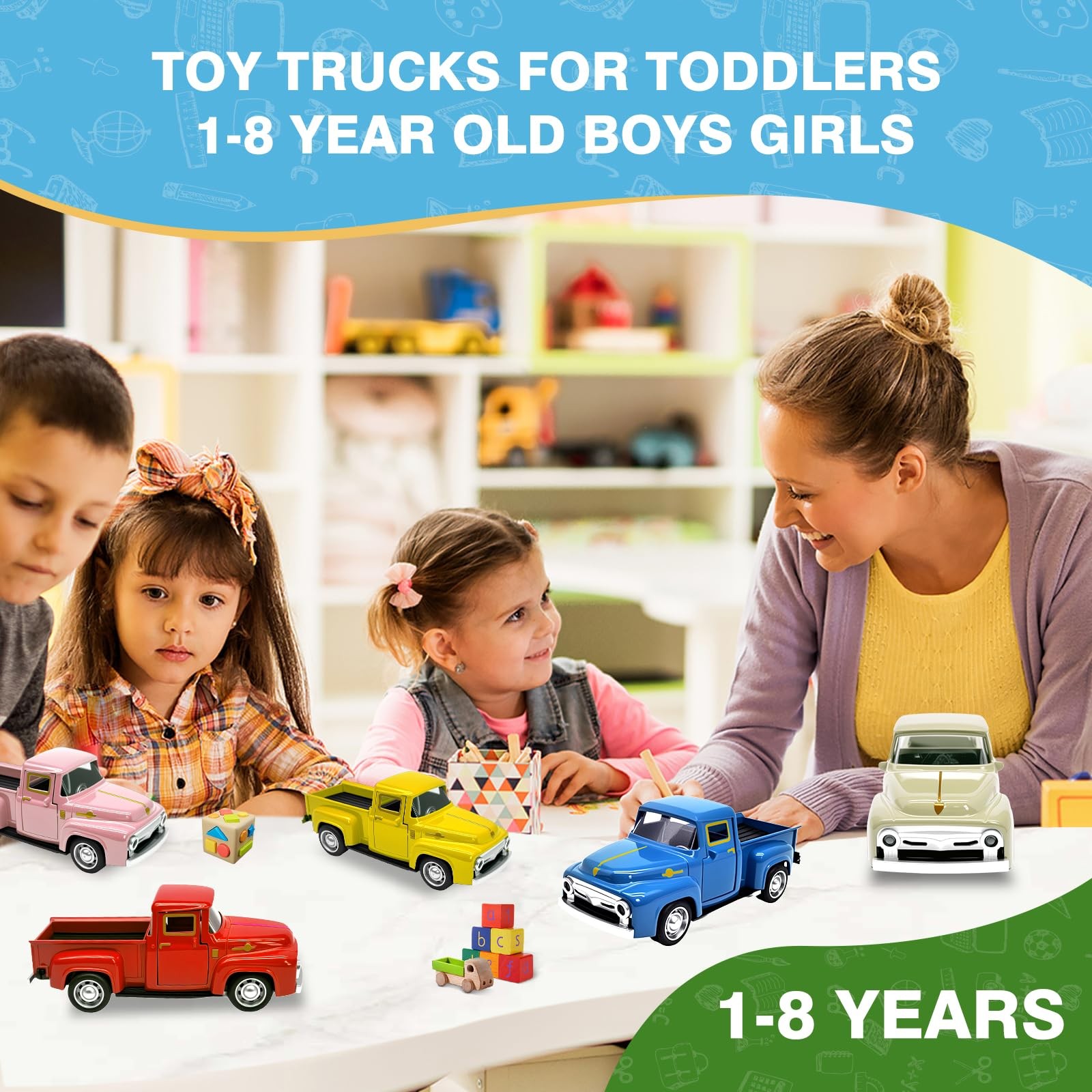 Little Red Truck Toy for Toddlers 2 3 4 5 6 7 8 Year Old Boys Girls,1:32 Allo…