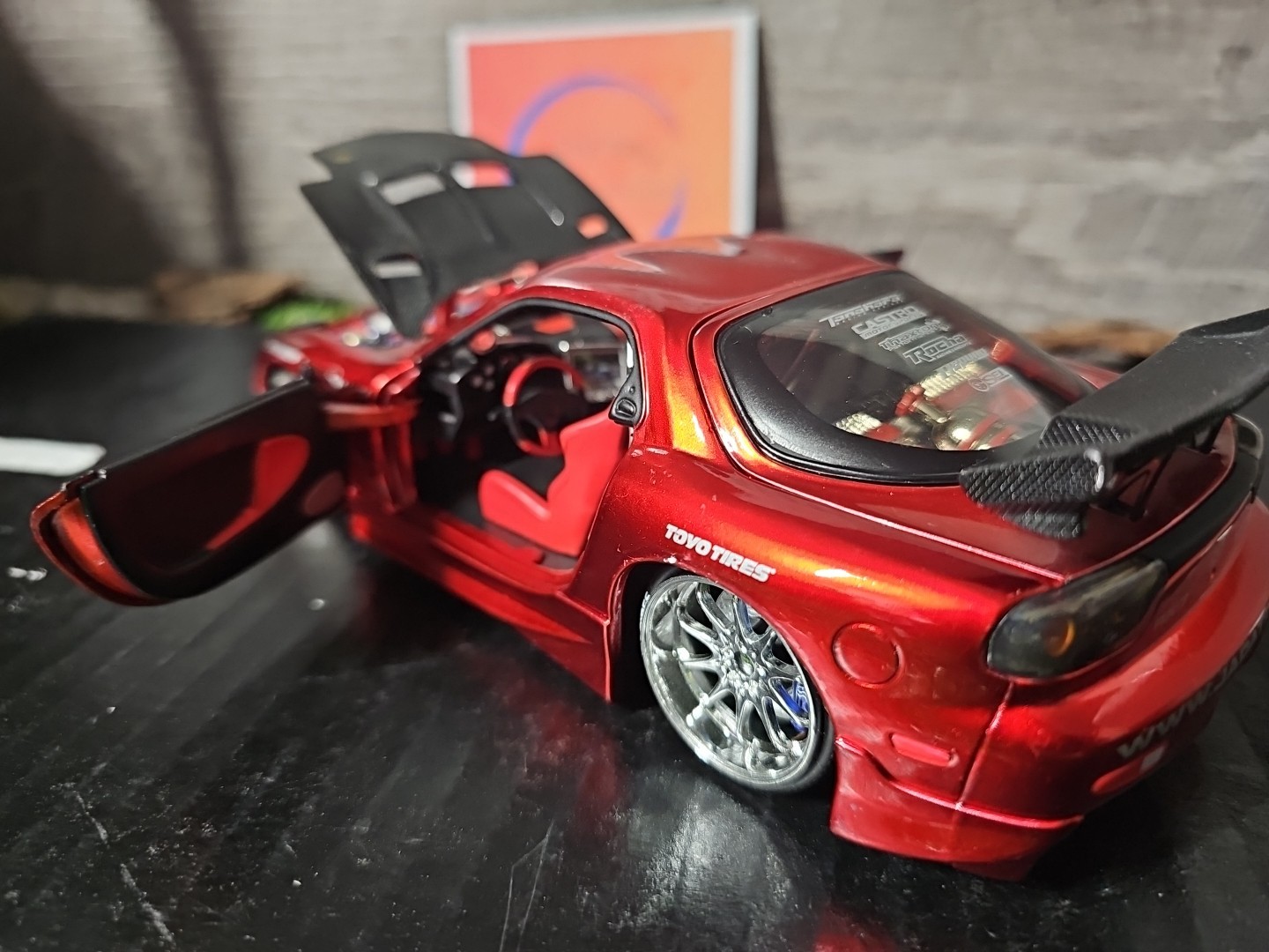 Jada Import Racer Rare Red Mazda RX-7 1:24 Scale Diecast Car NO BOX